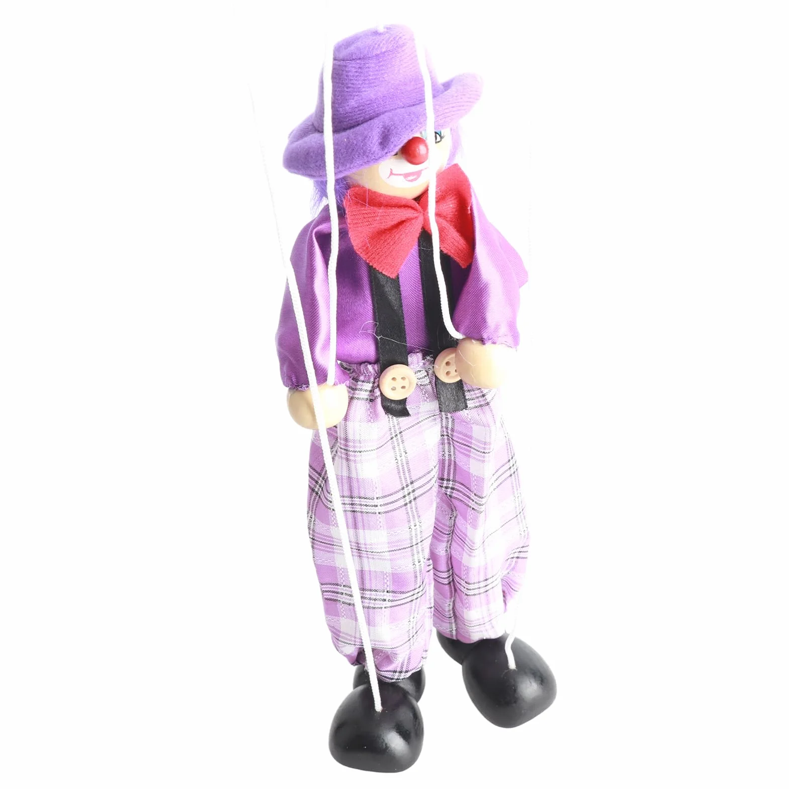 Drewniane Zabawki Rzemieślnicze Marionetki śmieszne Kolorowe Lalki ze Sznurkiem na Prezenty dla Dzieci, Zabawki Wczesnego Rozwoju (PURPLE)