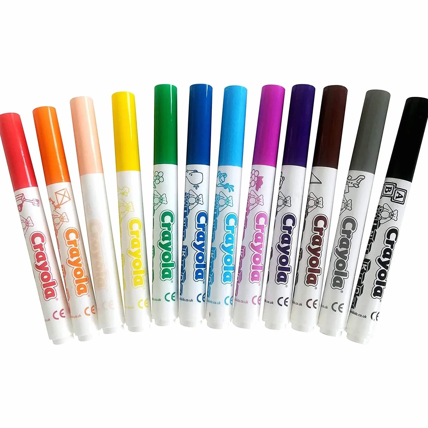 Crayola 8325 Flamastry Zmywalne, Wielokolorowy, 12 sztuk