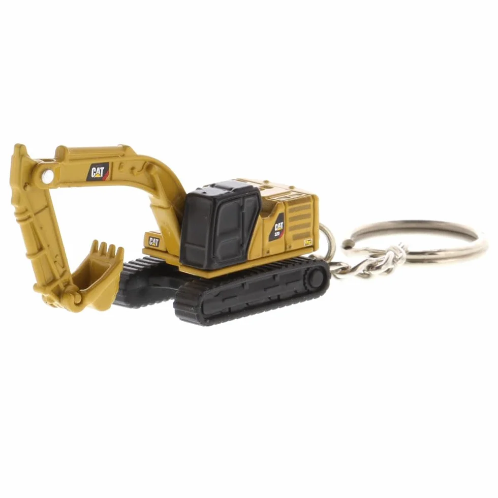 Diecast Masters 85981 - Koparka gąsienicowa Caterpillar 320 jako brelok do kluczy, szczegółowy metalowy pojazd budowlany CAT, ok. 3,5 x 2 x 2 cm, odpowiedni od 14 lat