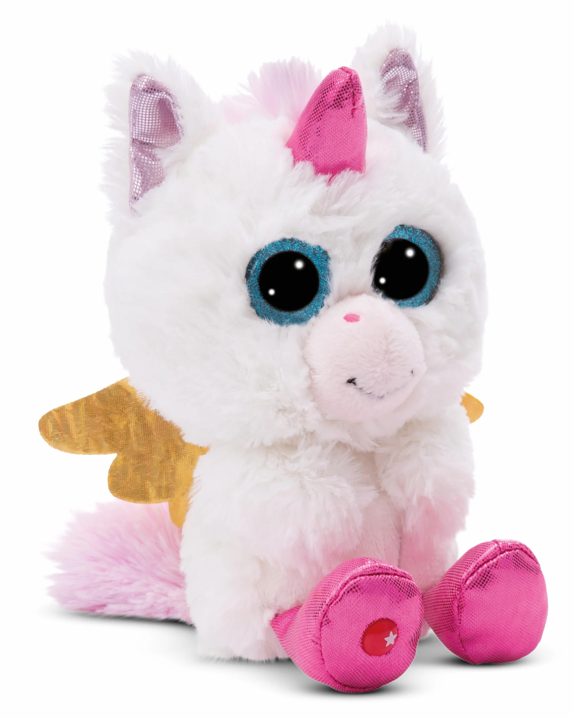 NICI soft toy GLUBSCHIS Unicorn Glowy Kaddi 15cm white - Cuddly cute plush to snuggle and play with, for children & adults, great gift idea - 49695
