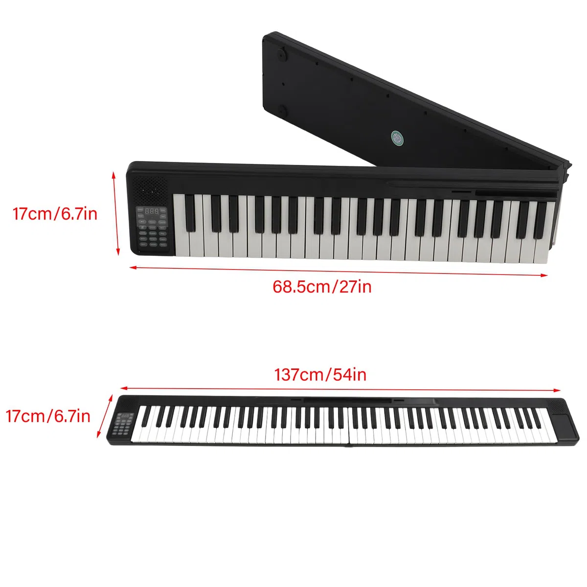 128 Tones, 128 Rytmów, 15 Piosenek Demonstracyjnych Przenośne Składane Fortepian Cyfrowy Inteligentny Organ Elektroniczny z Głośnikiem do ćwiczeń i Rozrywki