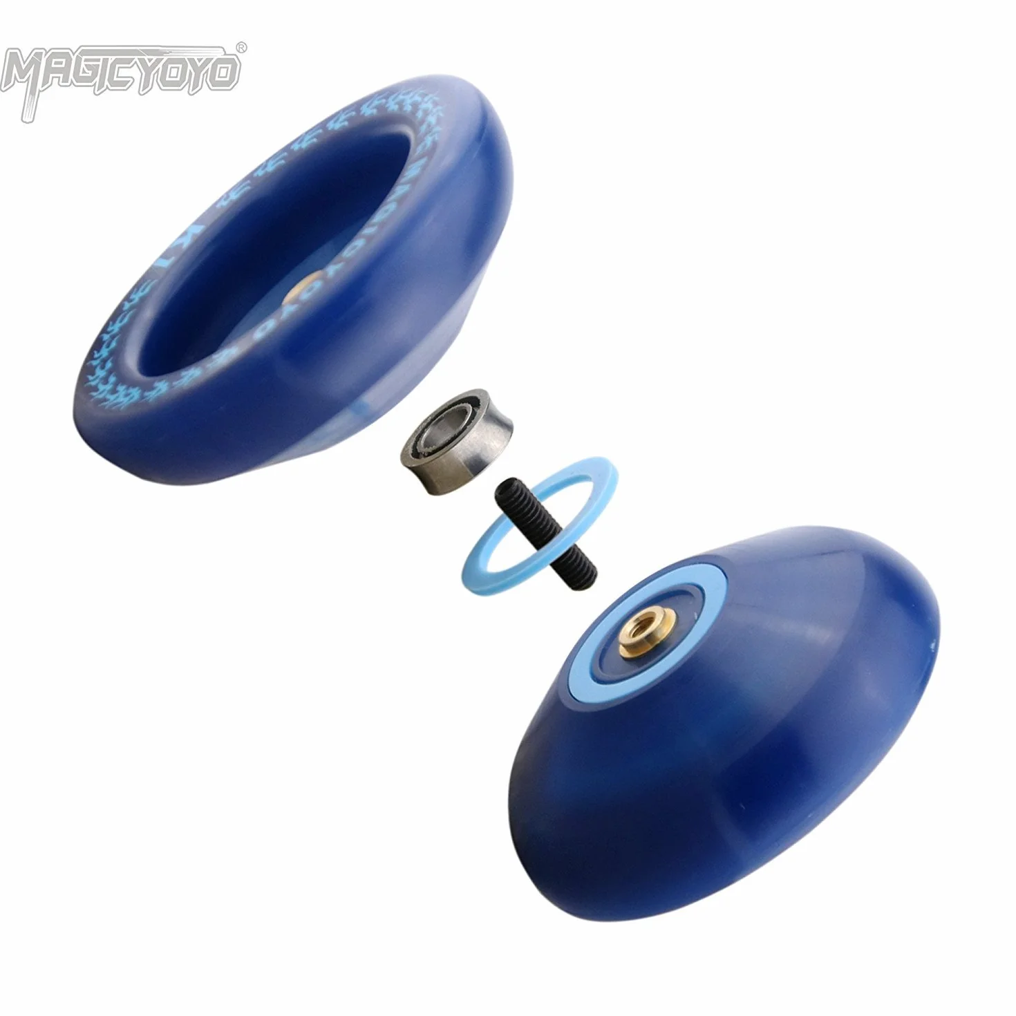 MAGICYOYO Profesjonalne yoyo dla dzieci, jo-jo dla początkujących, Magic Yoyo K1-Plus z torbą Yo Jo + rękawicą + 5 strunami jo-jo + 2 drążki do podnoszenia jojo niebieskie