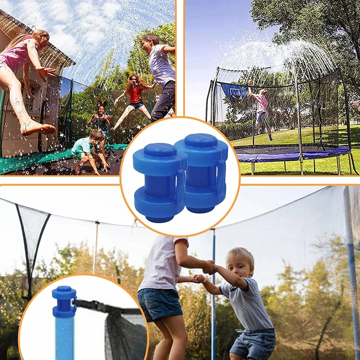 Zestaw zaślepek do trampoliny, 8 sztuk niebieskich nasadek na słupki, średnica 25 cm, akcesoria do trampoliny, nakładki ochronne do drążków trampoliny, części zamienne i nasadki bezpieczeństwa,
