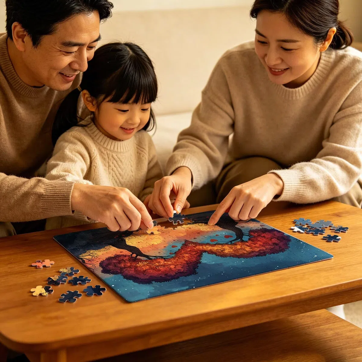 Puzzle 5000 elementów, 5000 elementów, dla dorosłych, wzór drzewa, drewniane puzzle, zestaw "zrób to sam" dla dorosłych, gruby materiał i idealne uzębienia, powierzchnia bez odbić, puzzle dla rodziny