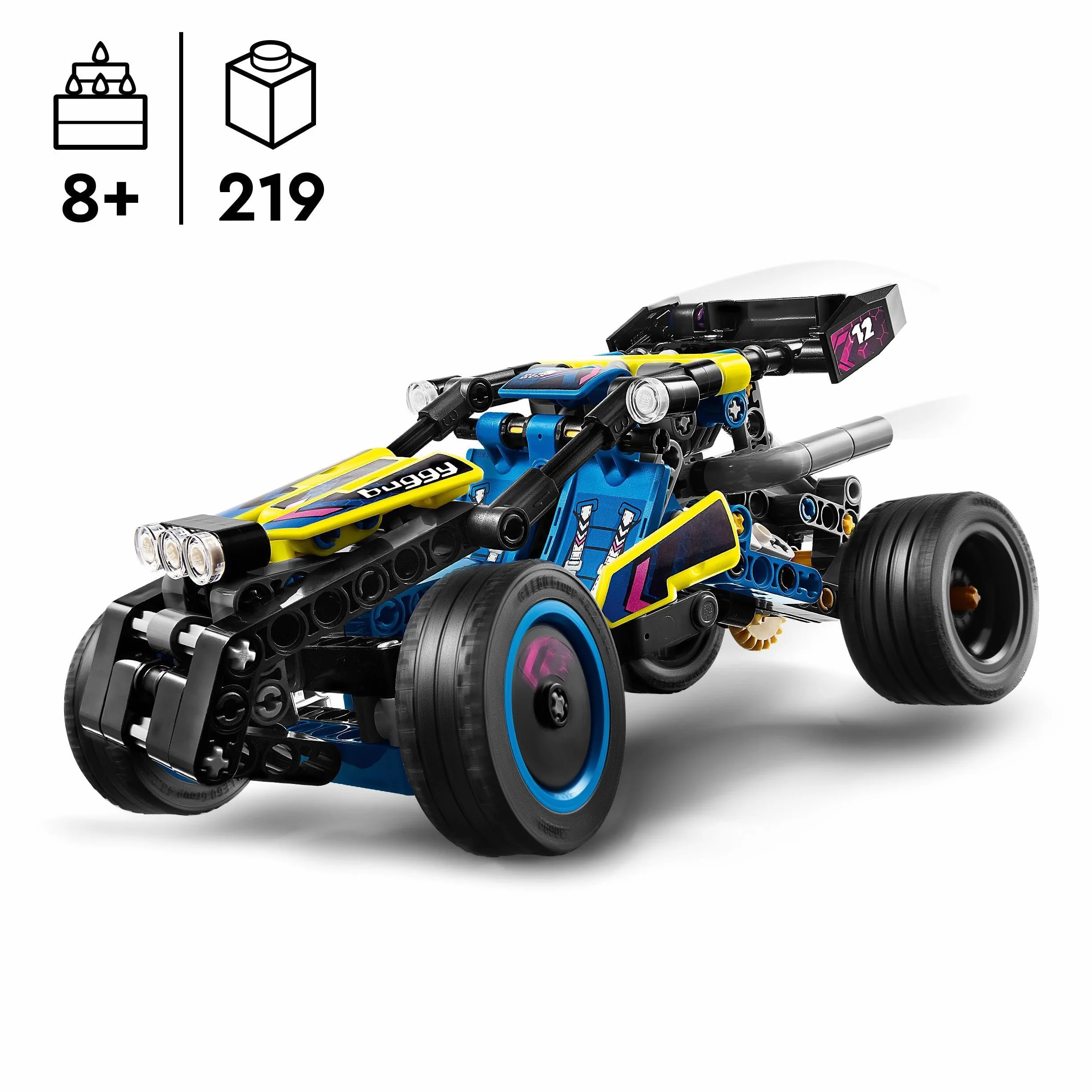 LEGO Technic Wyścigowy łazik terenowy 42164; pojazd dla chłopców i dziewczynek w wieku od ośmiu lat, którzy lubią wyścigi