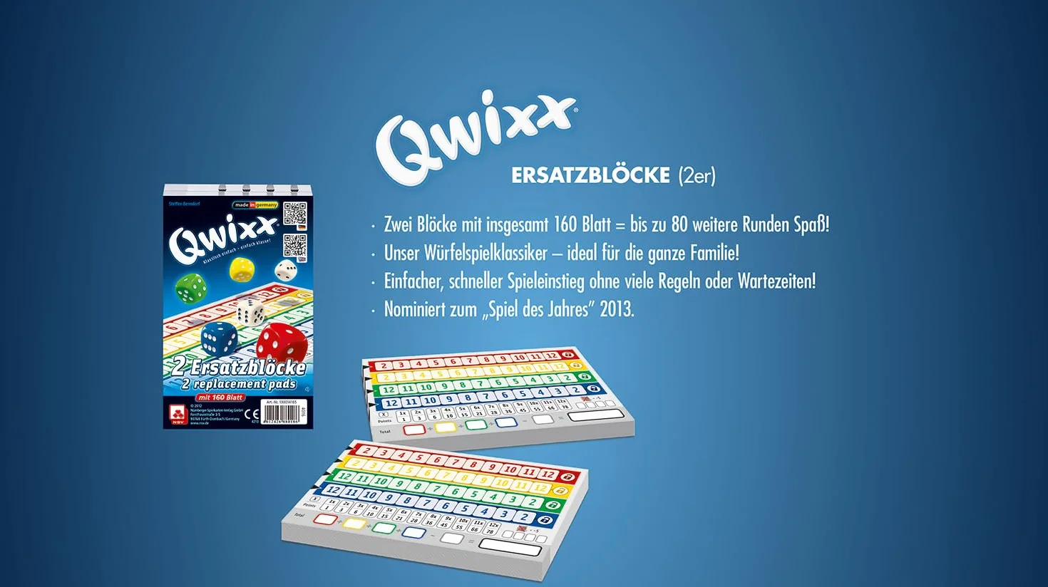 Qwixx Zusatzblöcke (2 Stück)