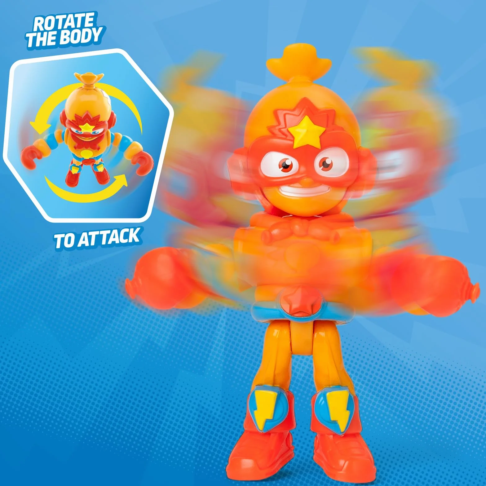 SUPERTHINGS KAZOOM Power Mission – Kazoom Kids. Figurka AirBlast z serialu TV „SuperThings Kazoom Power”. Zawartość: 1 Kazoom Kid, 1 ekskluzywny SuperThing, 1 akcesorium)