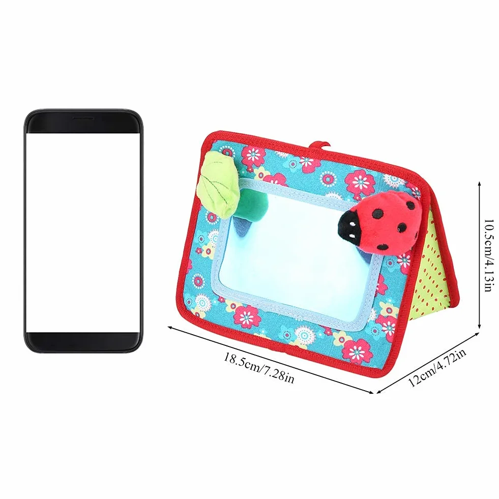 Crib and Floor Activity Mirror Toy, Safe Ring-Down Baby Cognitive Mirror Stroller Hanging Toy