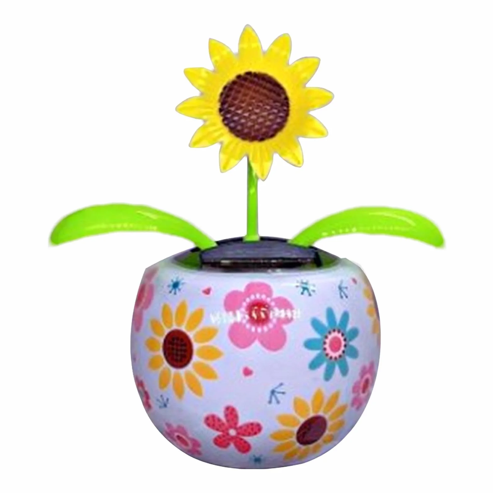 Ta?cz?ce kwiaty solarne – urocze kwiaty zasilane energi? s?oneczn? Bobblehead dekoracja samochodu w kolorowych doniczkach, dekoracja samochodu, figurki do ta?ca s?onecznego biurko, desk?