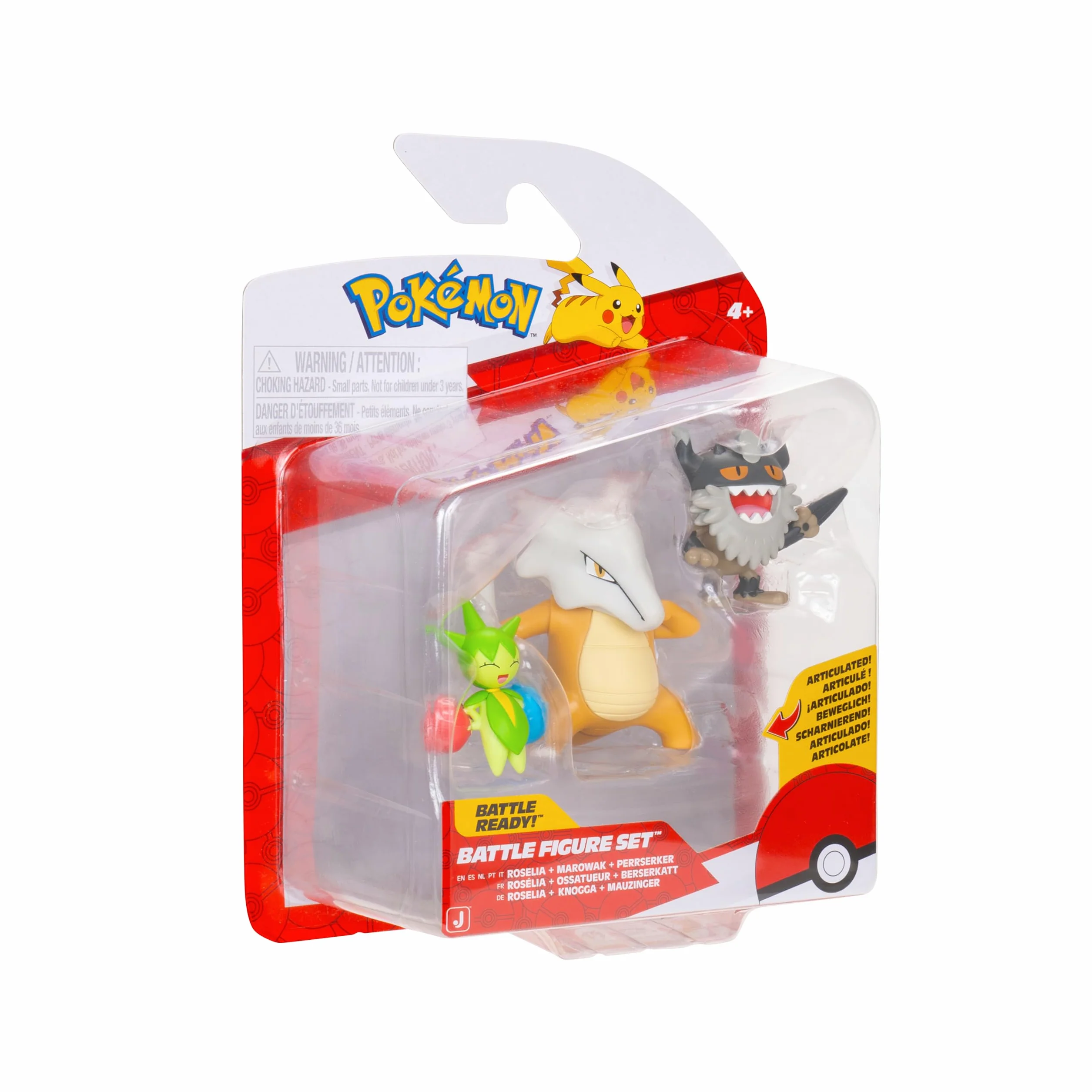Pokémon PKW4095 zestaw figure, oficjalny zestaw figure, Roselia, Mauzinger, Knogga