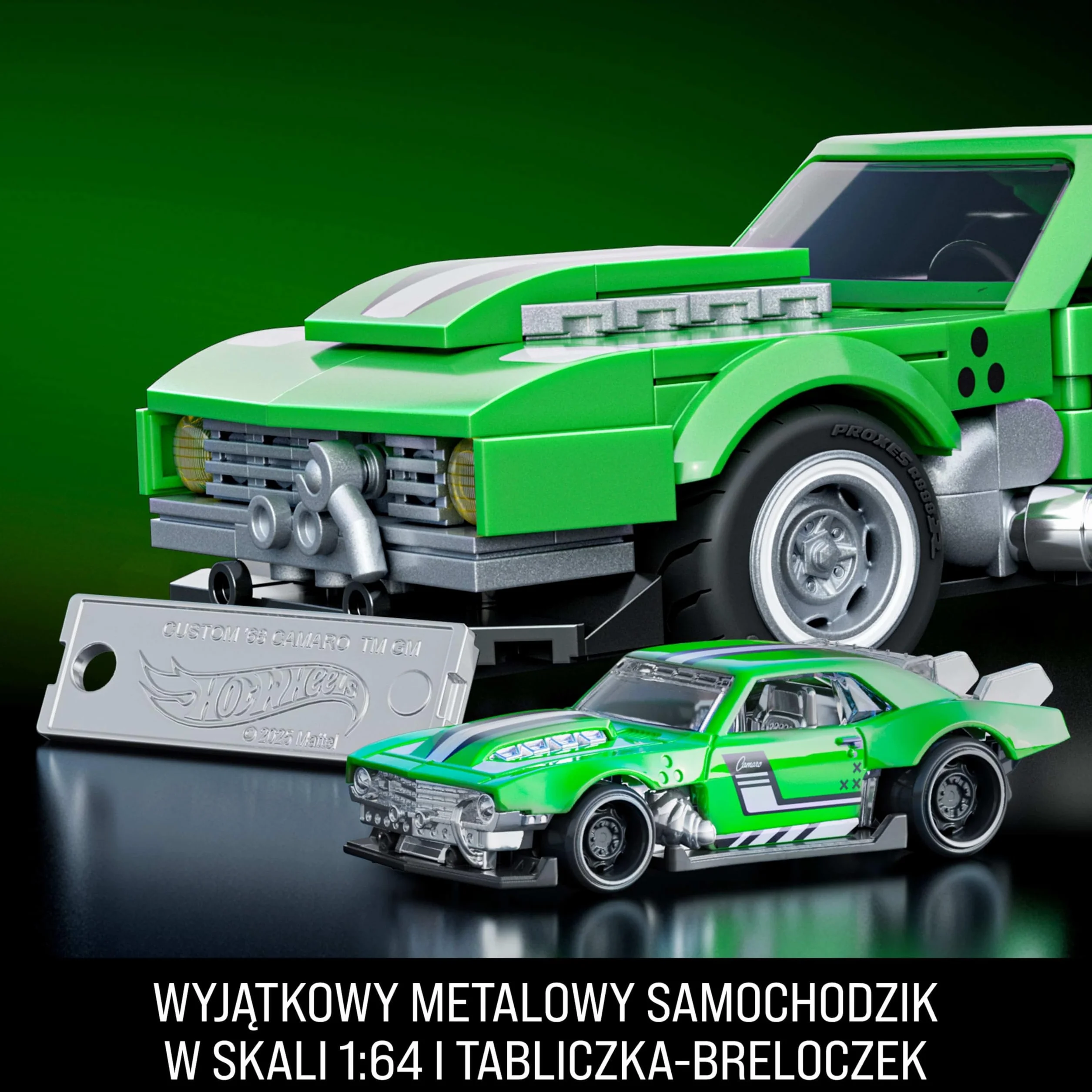Mattel Brick Shop Klocki Hot Wheels Speed Series Custom ’68 Camaro Samochód do zbudowania, 289 elementów, zestaw konstrukcyjny dla dorosłych kolekcjonerów i zabawka dla dzieci od 10 roku życia, JFT16