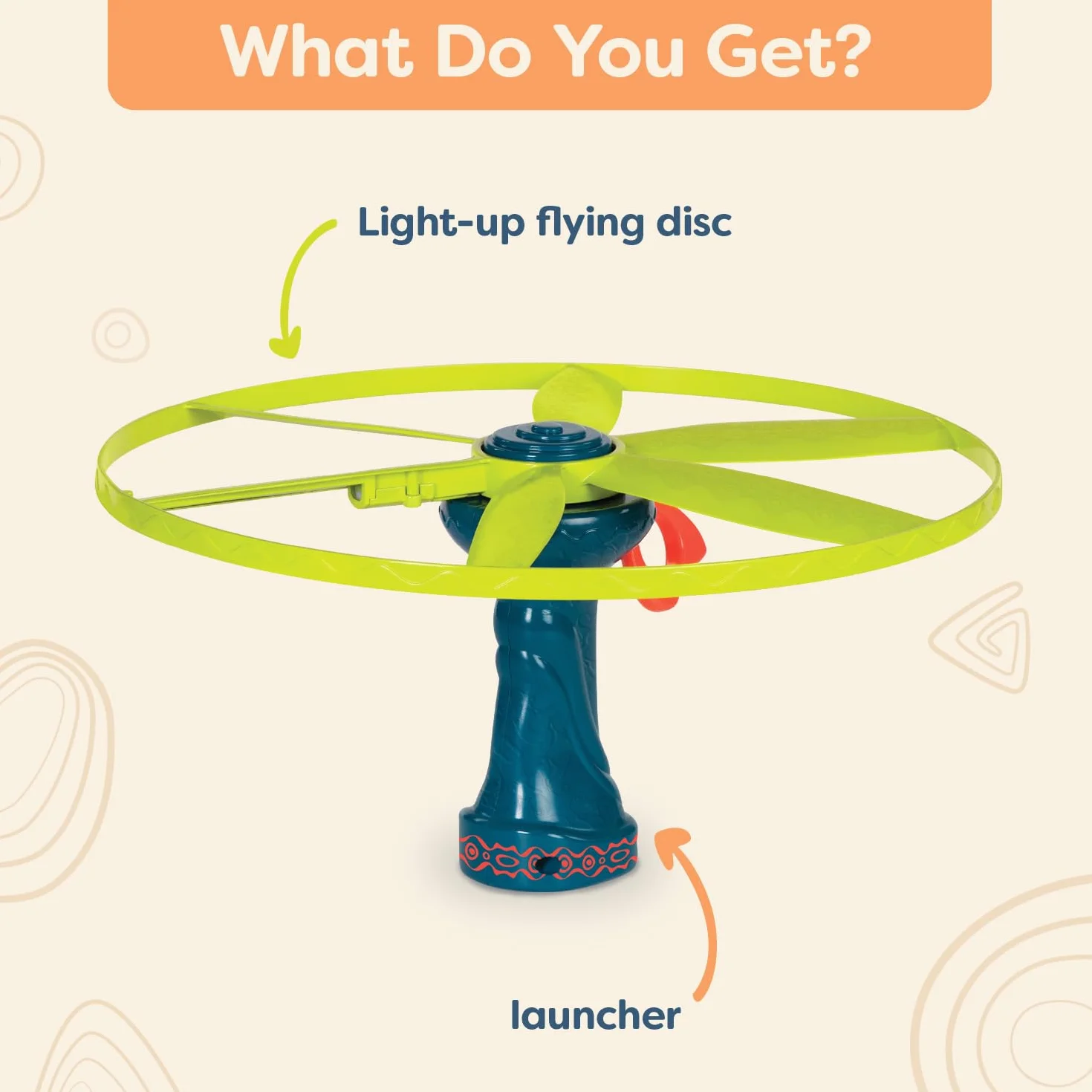 B. Toys by Battat - Light-Up Disco Flyers - Latający dysk ze światłami i wyrzutnią dla dzieci od 3 lat + - Amazon Vine