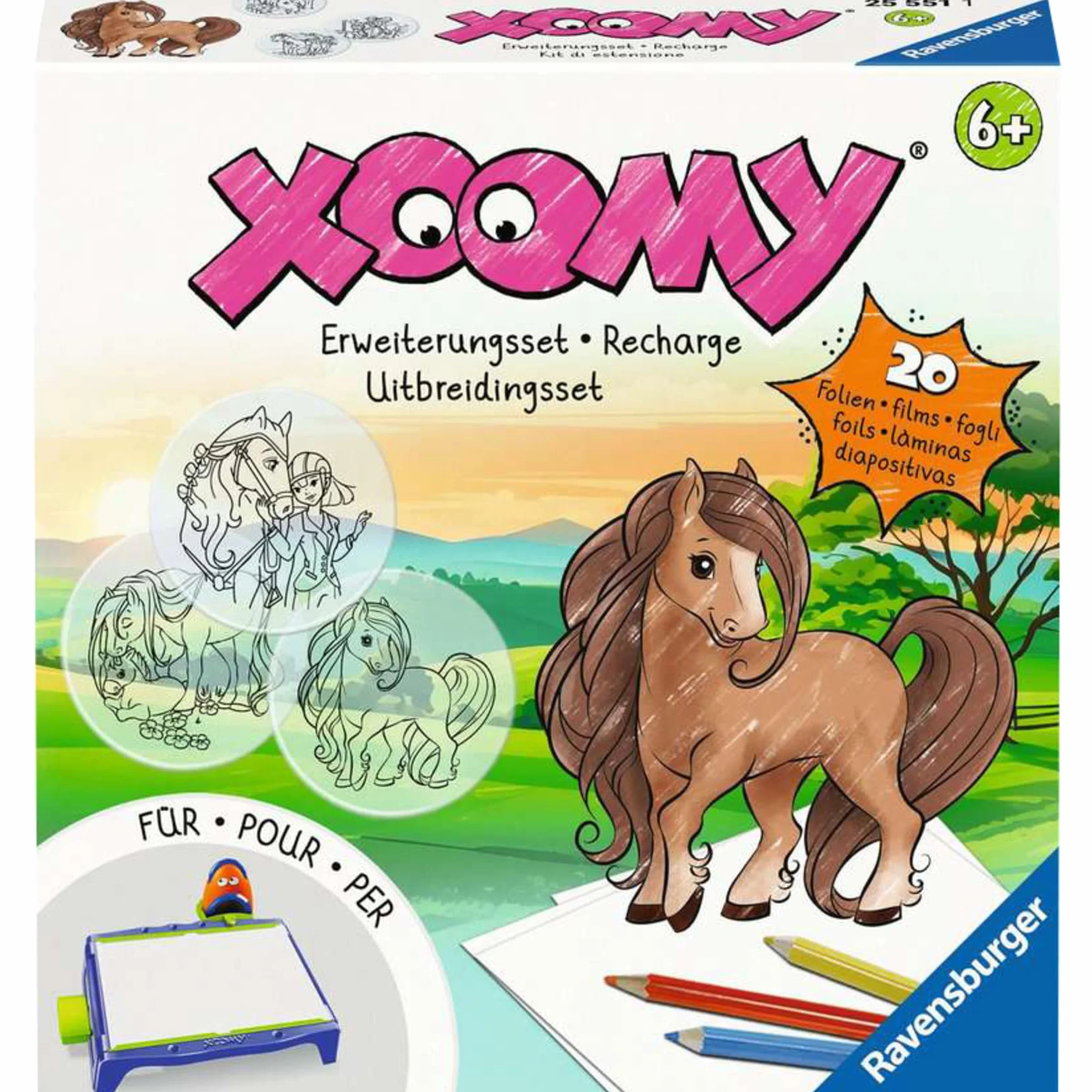 Ravensburger Xoomy Erweiterungsset Pferde - Erweiterungsset für den Xoomy Midi oder Maxi, Xoomy Erweiterung mit 20 neuen Motiven