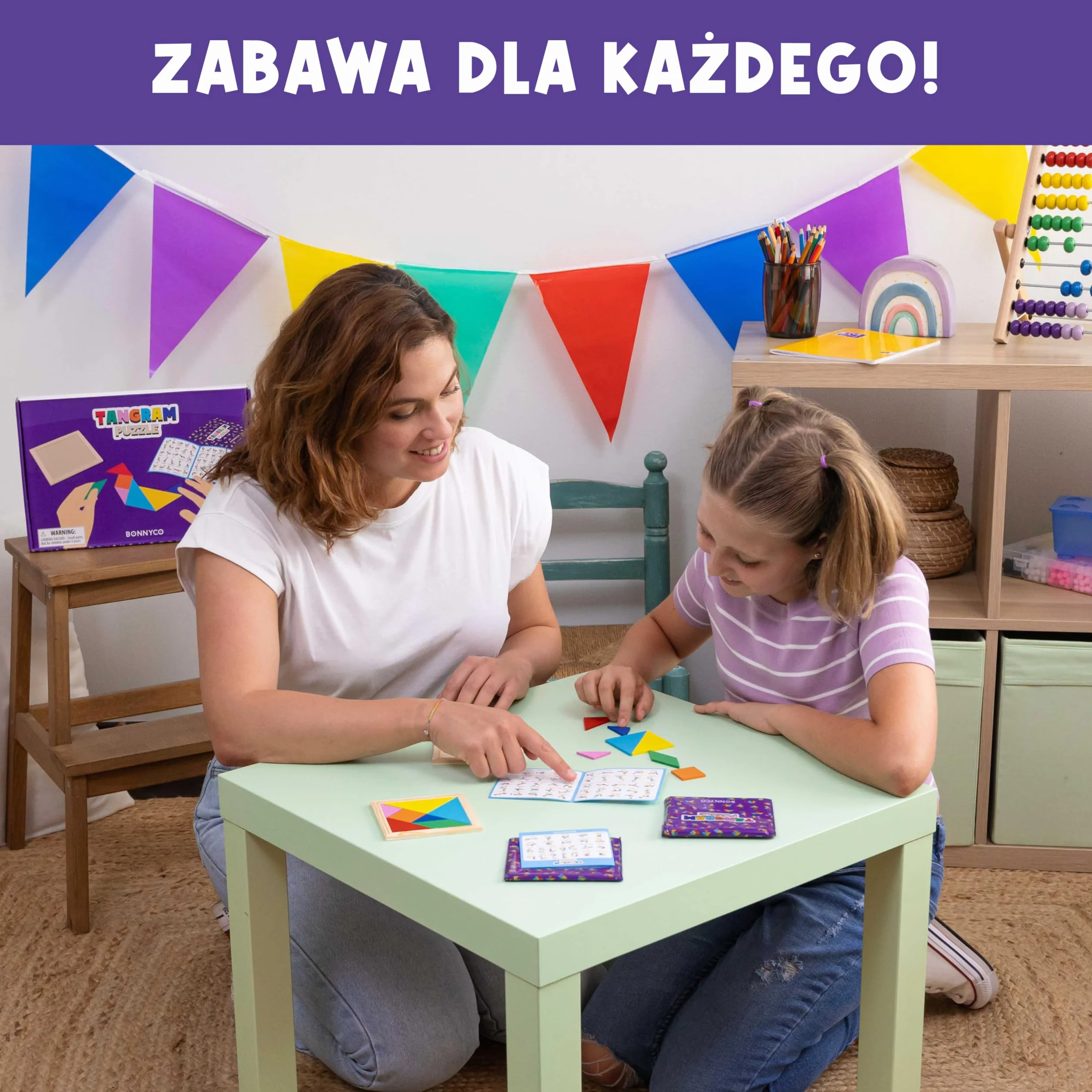 BONNYCO Puzzle Tangram dla Dzieci Pakiet 30 Wypełniaczy do Torebek Imprezowych Unisex. Wypełniacze do Torebek Imprezowych Dla Maluchów. Prezenty na Przyjęcia Dzieci