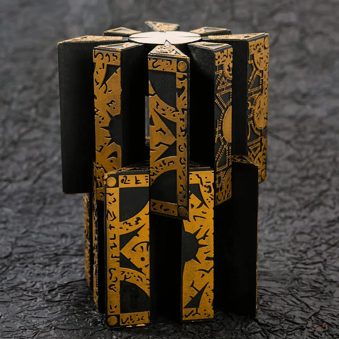 Hellraiser Puzzle Box, zdejmowane i obrotowe pudełko z puzzlami, odpowiednie dla dzieci i dorosłych, nowatorskie pudełko z przerażającą folią