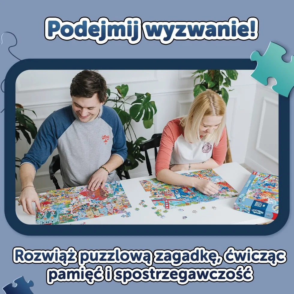 Trefl - Puzzle Spy Guy Lost Items: Europa - 500 Elementów, Zostań Detektywem i Znajdź 20 Różnic, Zagubione Przedmioty, Kreatywna Rozrywka dla Dorosłych i Dzieci od 10 Lat