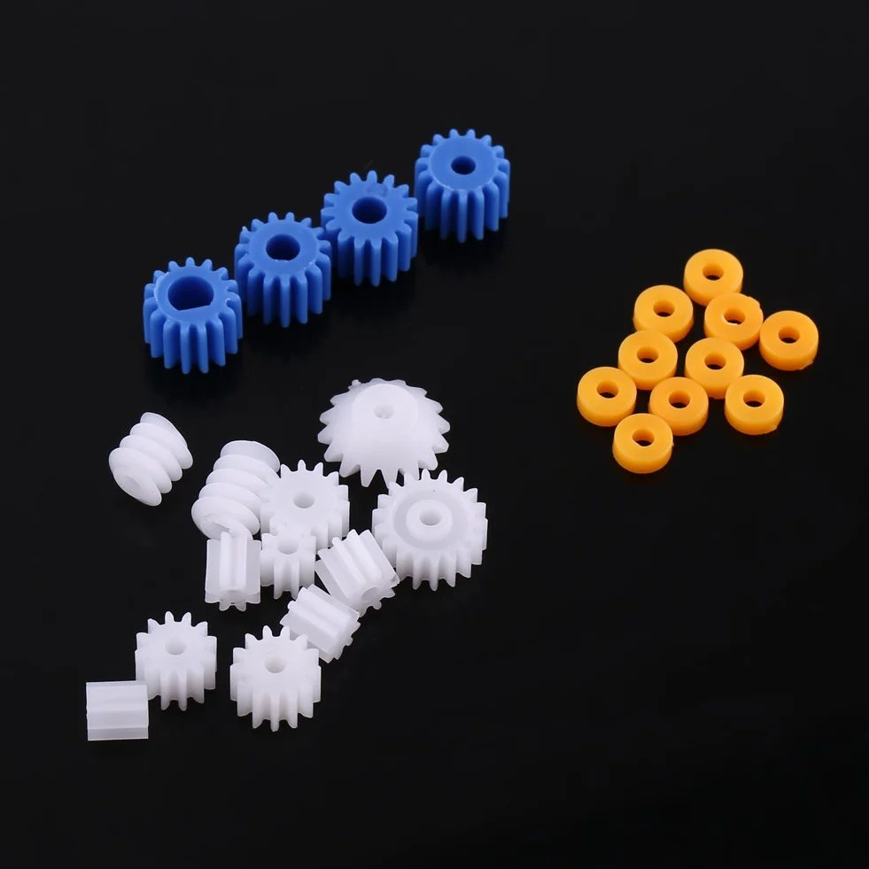 26 Sztuk Plastikowe Koła Zębate Wrzeciona Przekładnia ślimakowa Mini Gear 2 MM/2.3 MM/3 MM/3.17 MM/4 MM dla Modelu Samochodu Samolotu DIY Robot Zestaw Narzędzi
