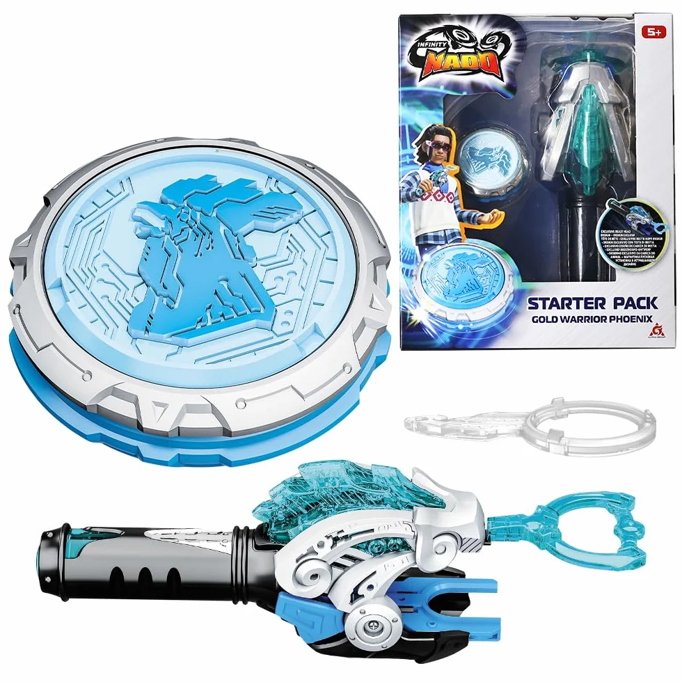 Infinity Nado Beyblade Battle Top, zabawka dla chłopców od 5, 6, 7, 8, 9, 10, 11, 12 lat, złoty wojownik Phoenix