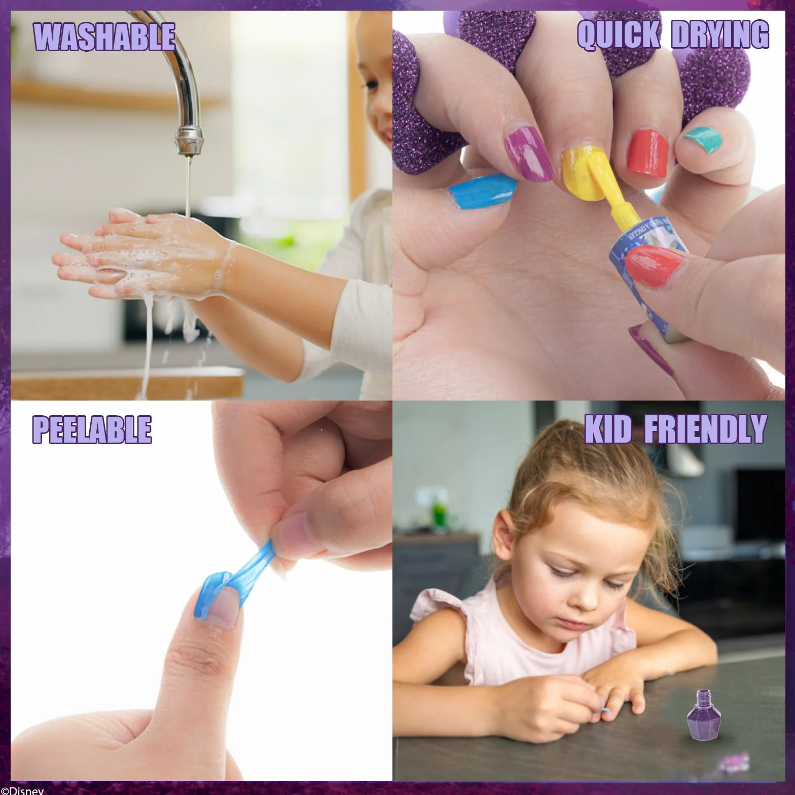 Disney Frozen Wodny Lakier do Paznokci 14 szt z Separatorami