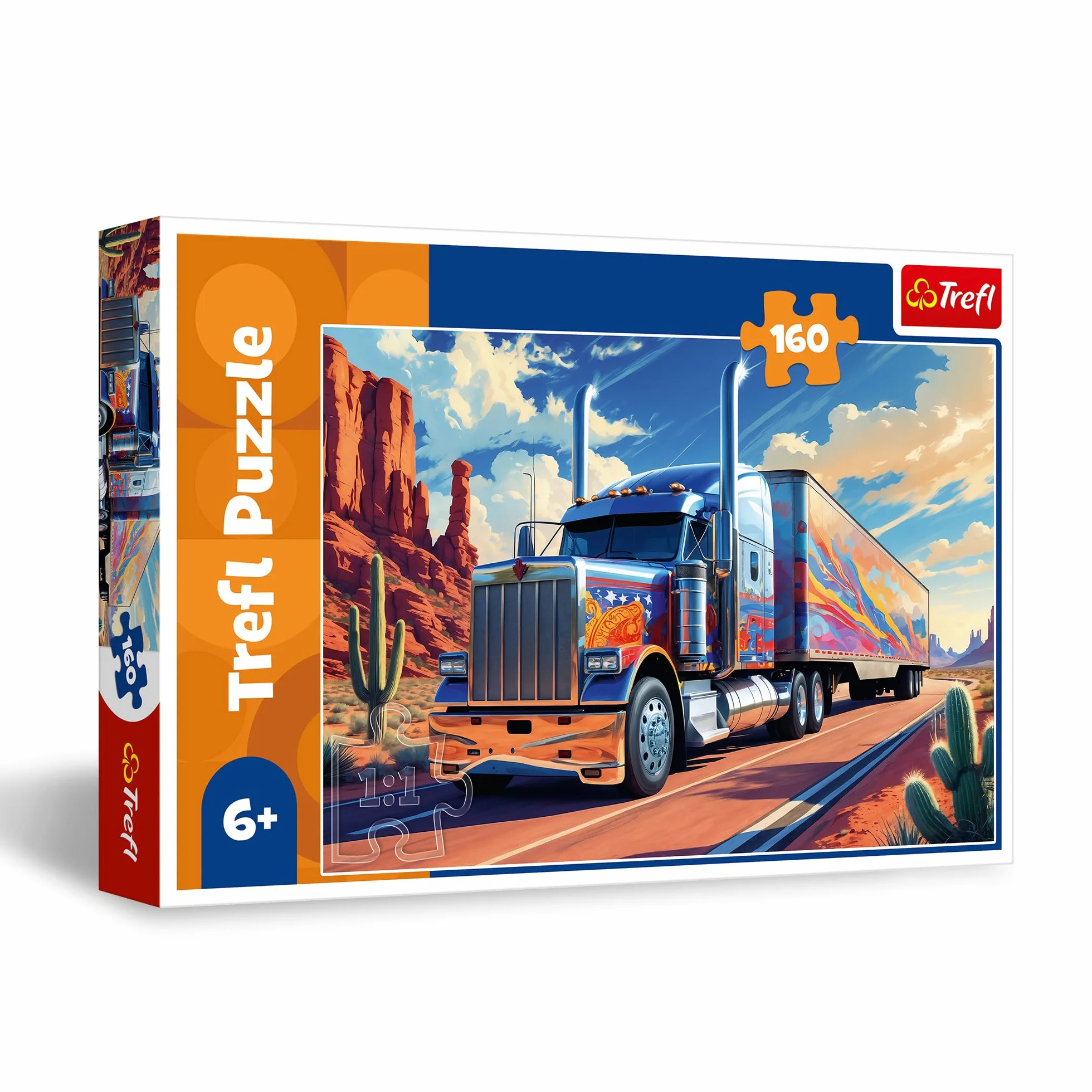 Trefl Puzzle 160 Elementów Ciężarówka w Trasie Kolorowe dla Dzieci od 6 lat