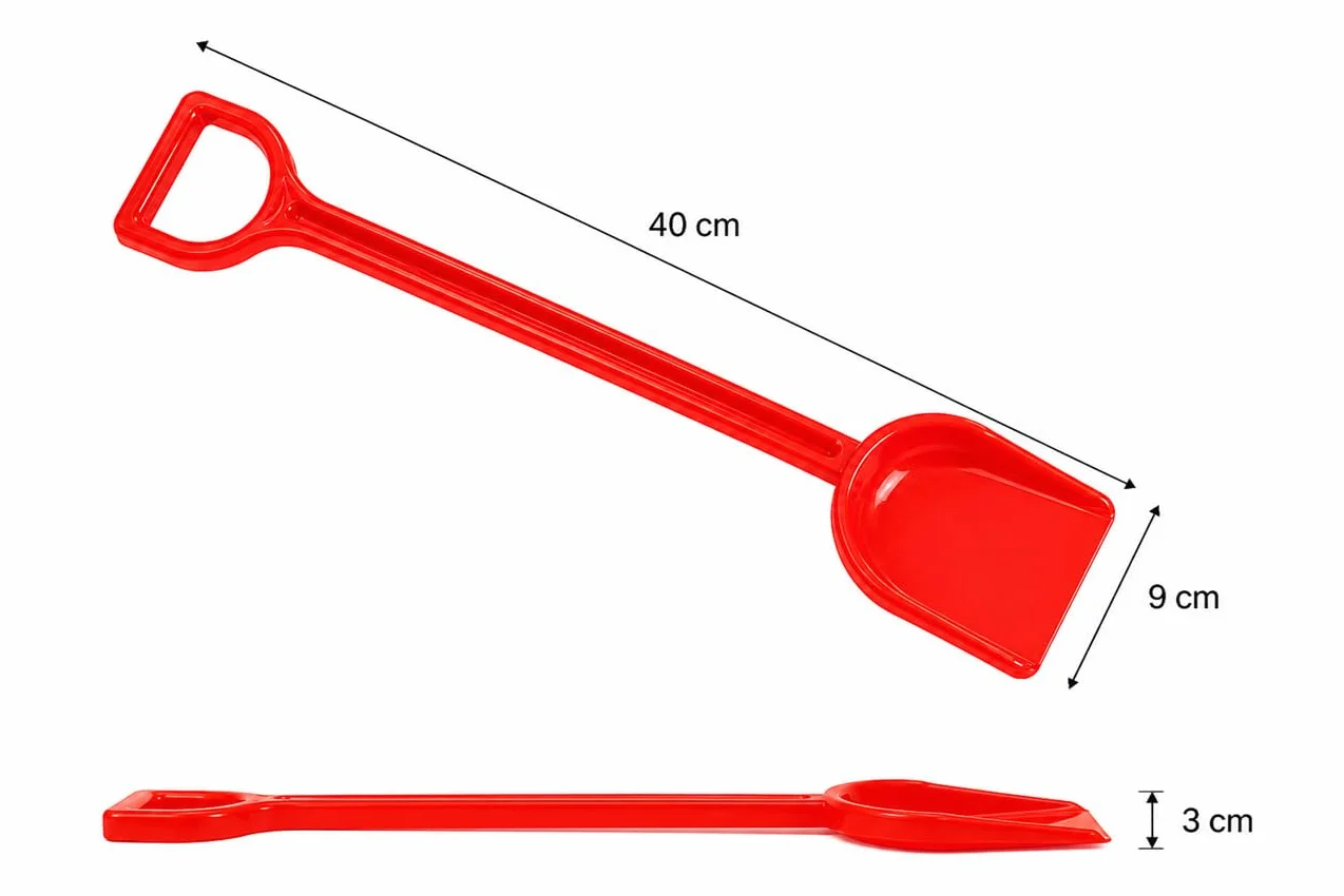 Hape E4076 – mocna łopata, 40 cm, zabawka plażowa/zabawka z piaskiem, czerwona