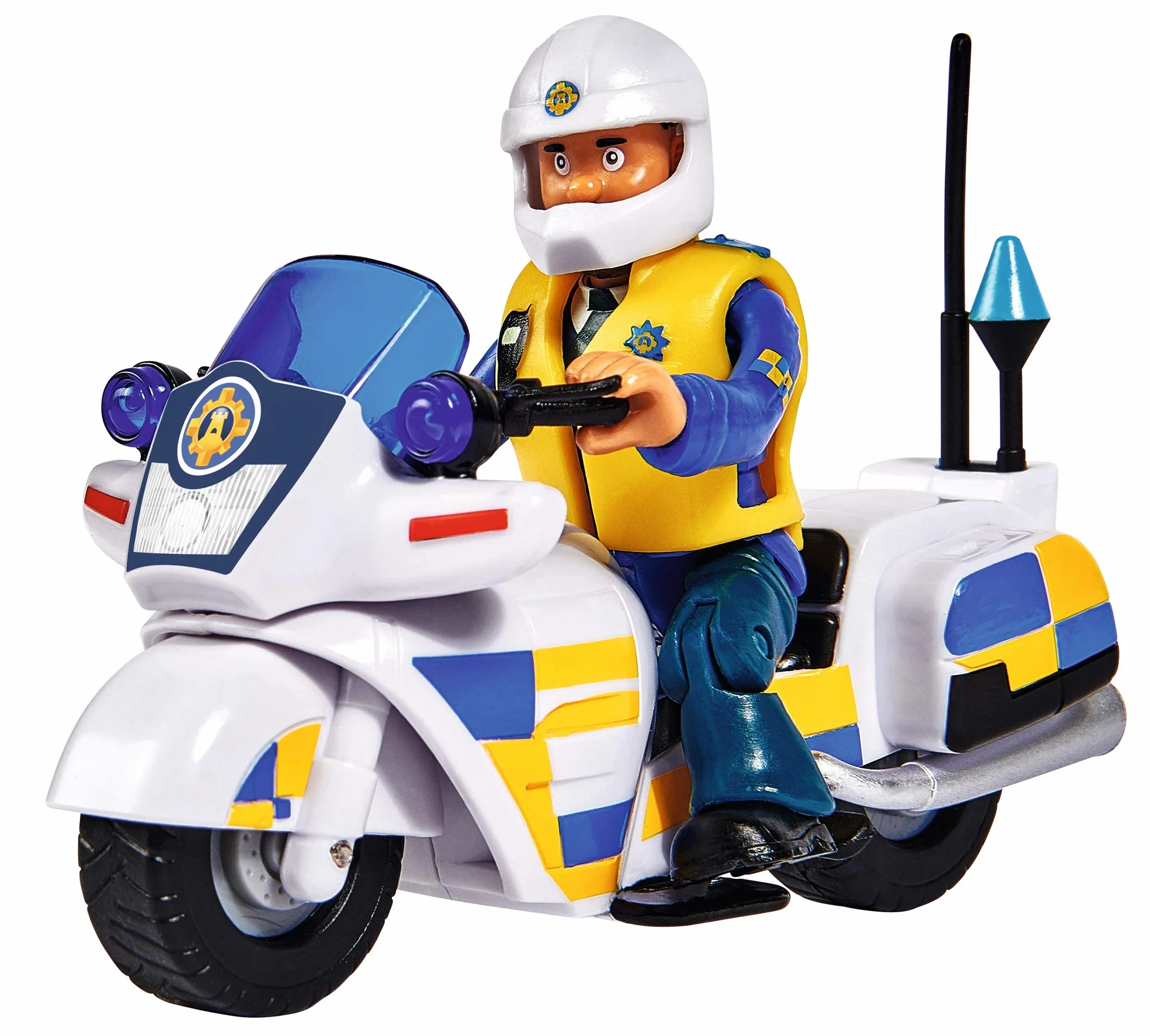 Simba 109251092 – strażak Sam policyjny motocykl, z figurką Malcolma, z akcesoriami, sezon 12, od 3 lat