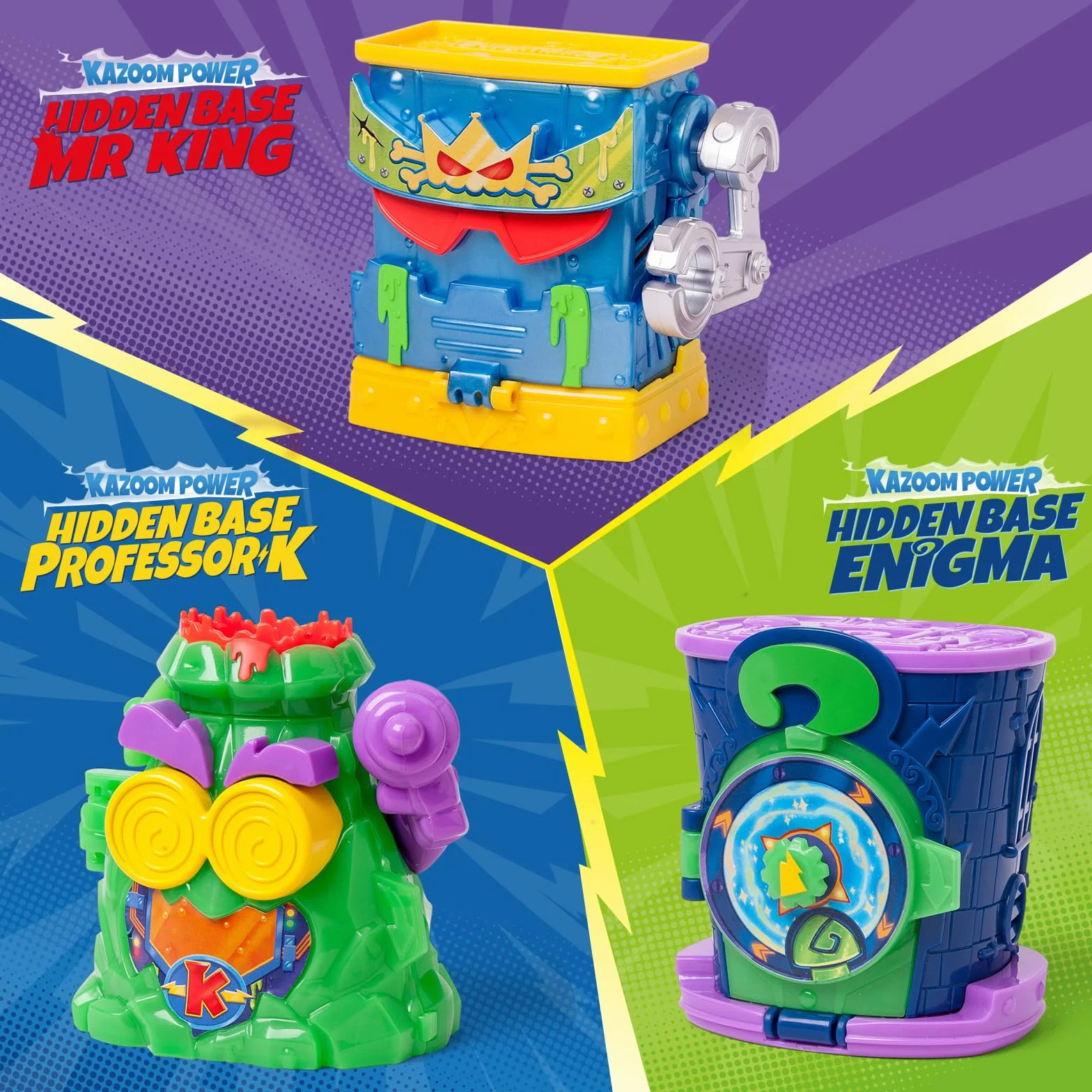 SUPERTHINGS KAZOOM POWER Tajna baza Mr Kinga z serialu animowanego - 1 Hidden Base, 1 Mr King, 1 Ron Ron