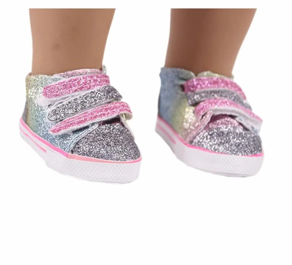 Buty dla lalek trampki z cekinami akcesoria dla American Girl Doll 45 cm