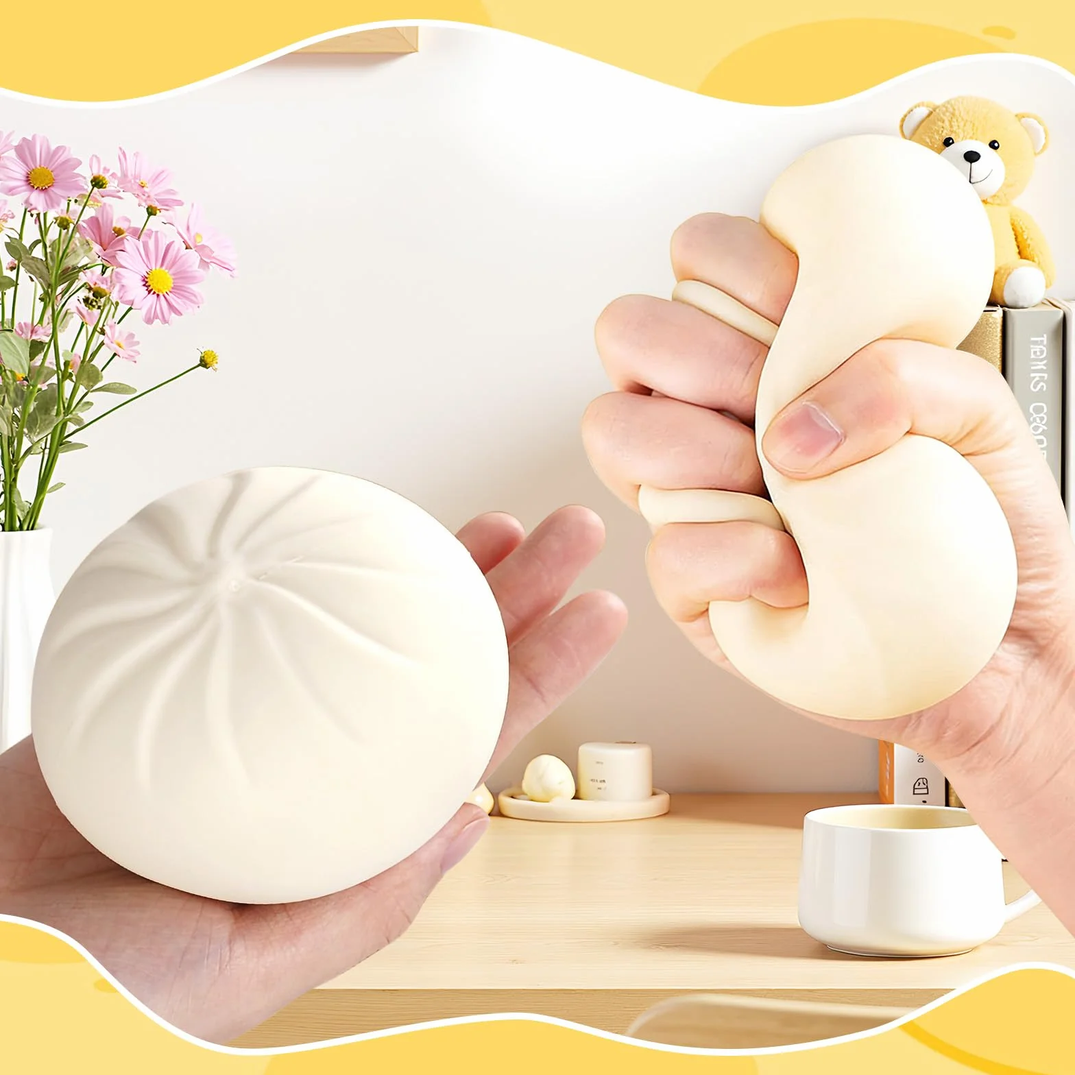 pieróg squishy, dla gigantycznych pierożków, dla rodziny (biały)