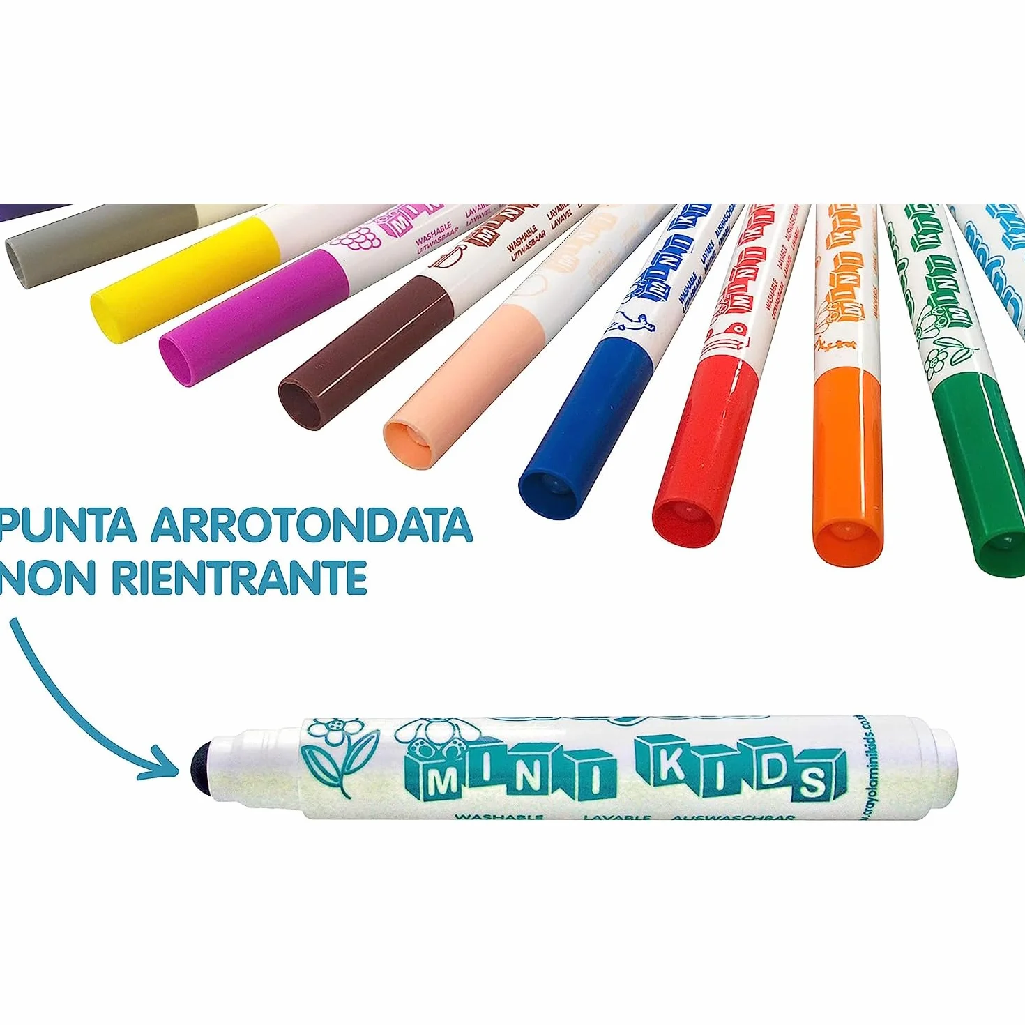 Crayola 8325 Flamastry Zmywalne, Wielokolorowy, 12 sztuk