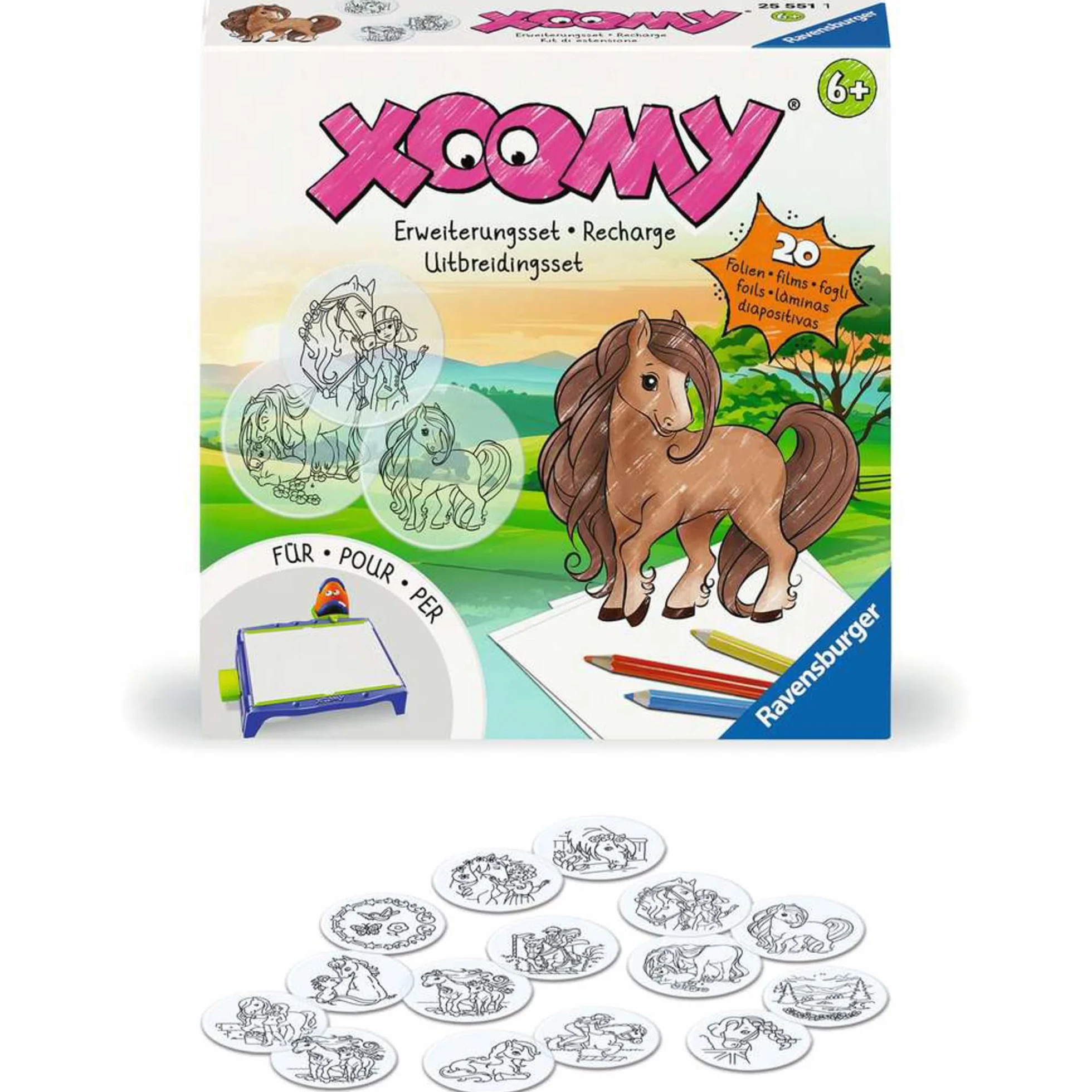 Ravensburger Xoomy Erweiterungsset Pferde - Erweiterungsset für den Xoomy Midi oder Maxi, Xoomy Erweiterung mit 20 neuen Motiven