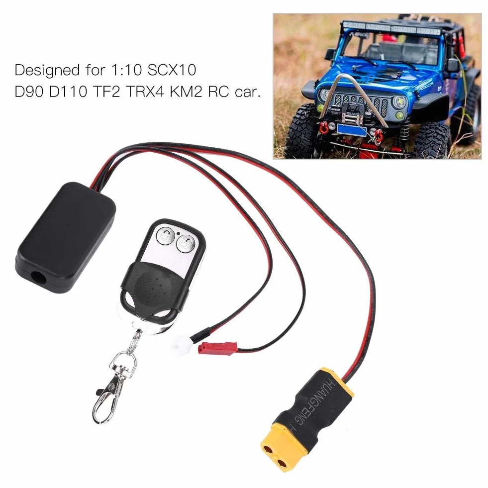 Sterownik wyciągarki VGEBY, 1/10 RC Crawler Winch Controller Bezprzewodowy odbiornik zdalnego sterowania do D90 Scx10 90046 RC Cable Winch