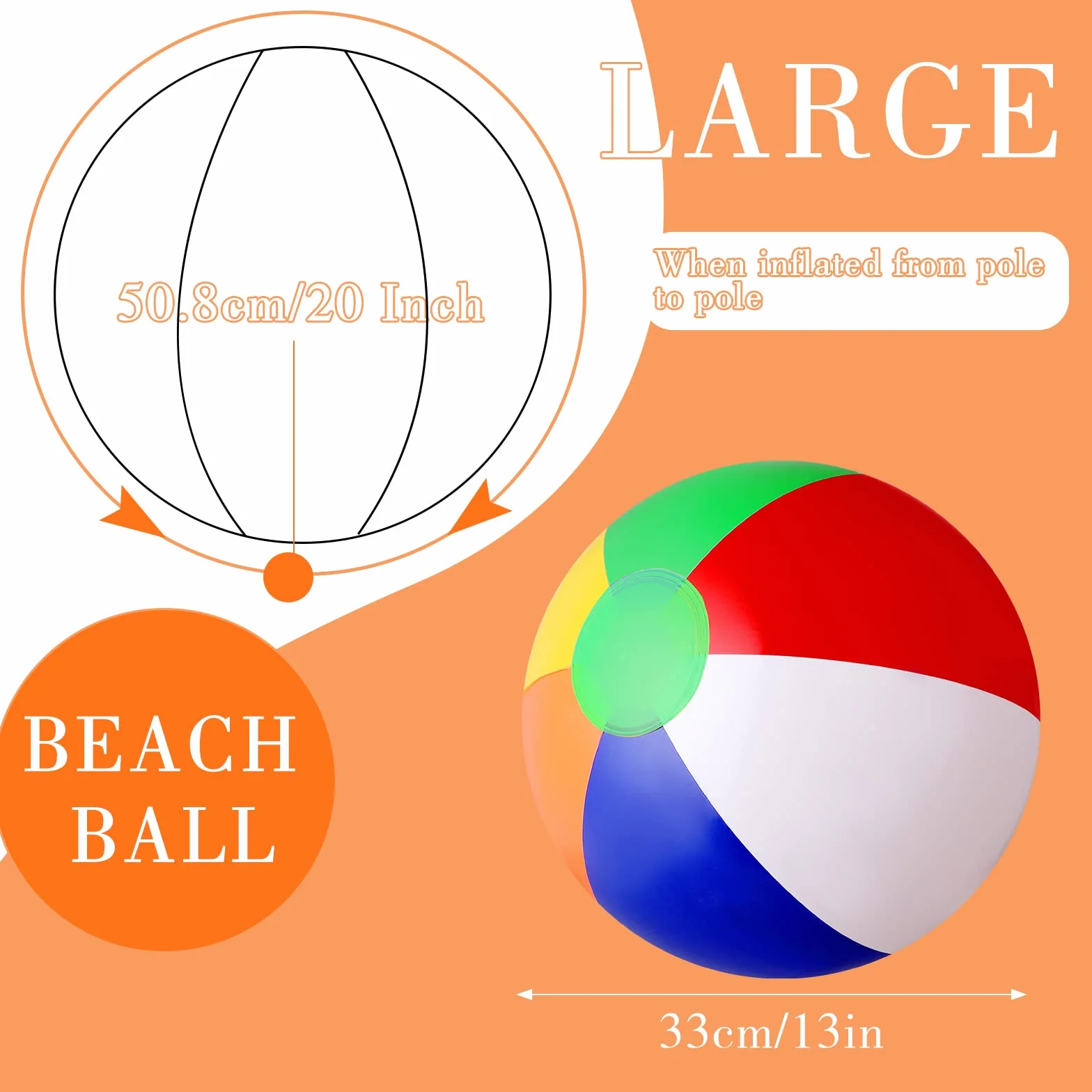 Abeillo Nadmuchiwane piłki wodne 33 cm 2 sztuki piłka do pływania na plażę basen