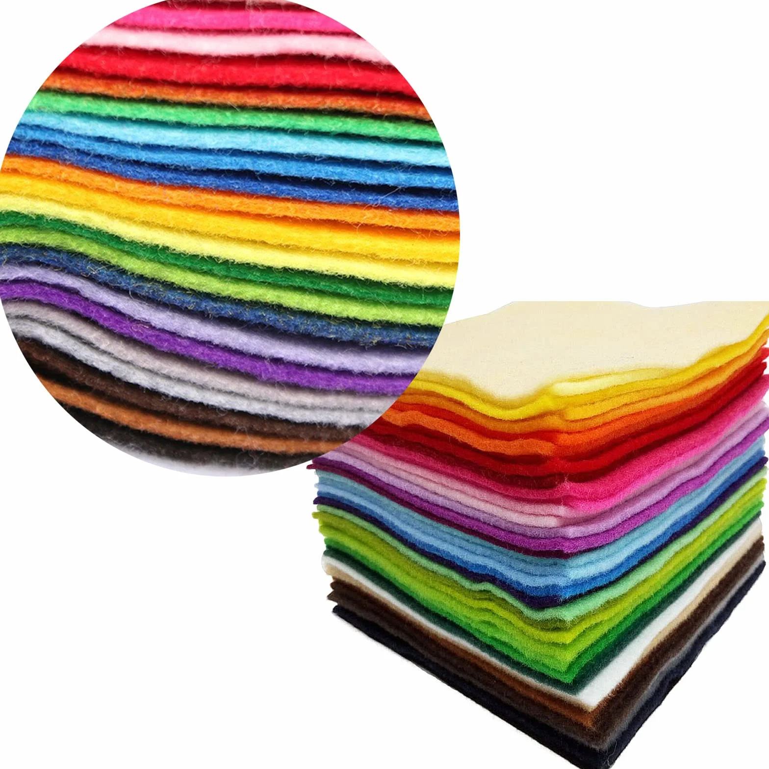 Filc rzemieślniczy, arkusz filcu 40 kolorów, miękki materiał filcowy do szycia, filc rzemieślniczy do dekoracji DIY i projektów imprez dla dzieci (15x15cm)