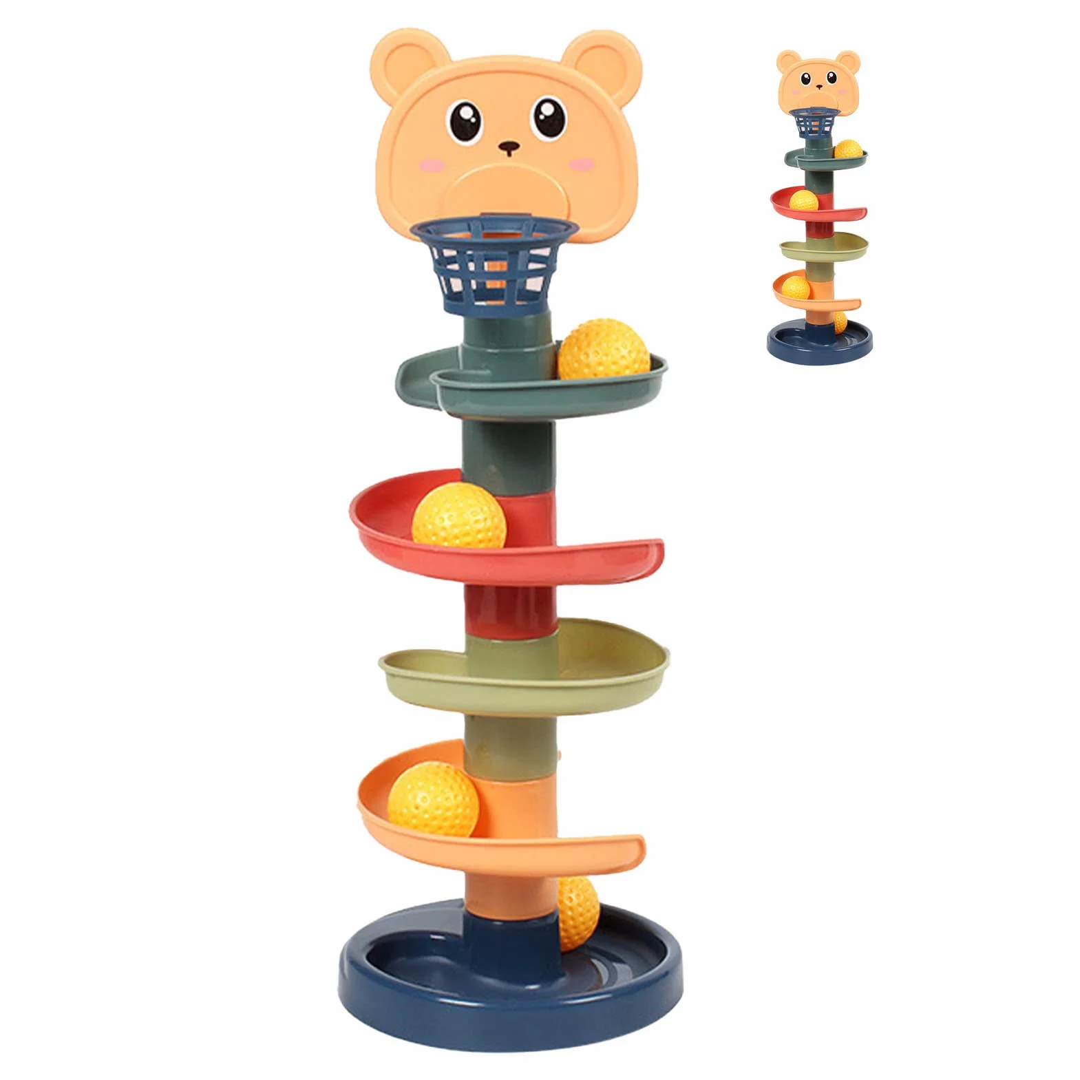 Sxhlseller Baby Ball Tower Interaktywna Kolorowa Zabawka Edukacyjna dla Małych Dzieci, Pielęgnująca koncentrację, Tworzywo Sztuczne