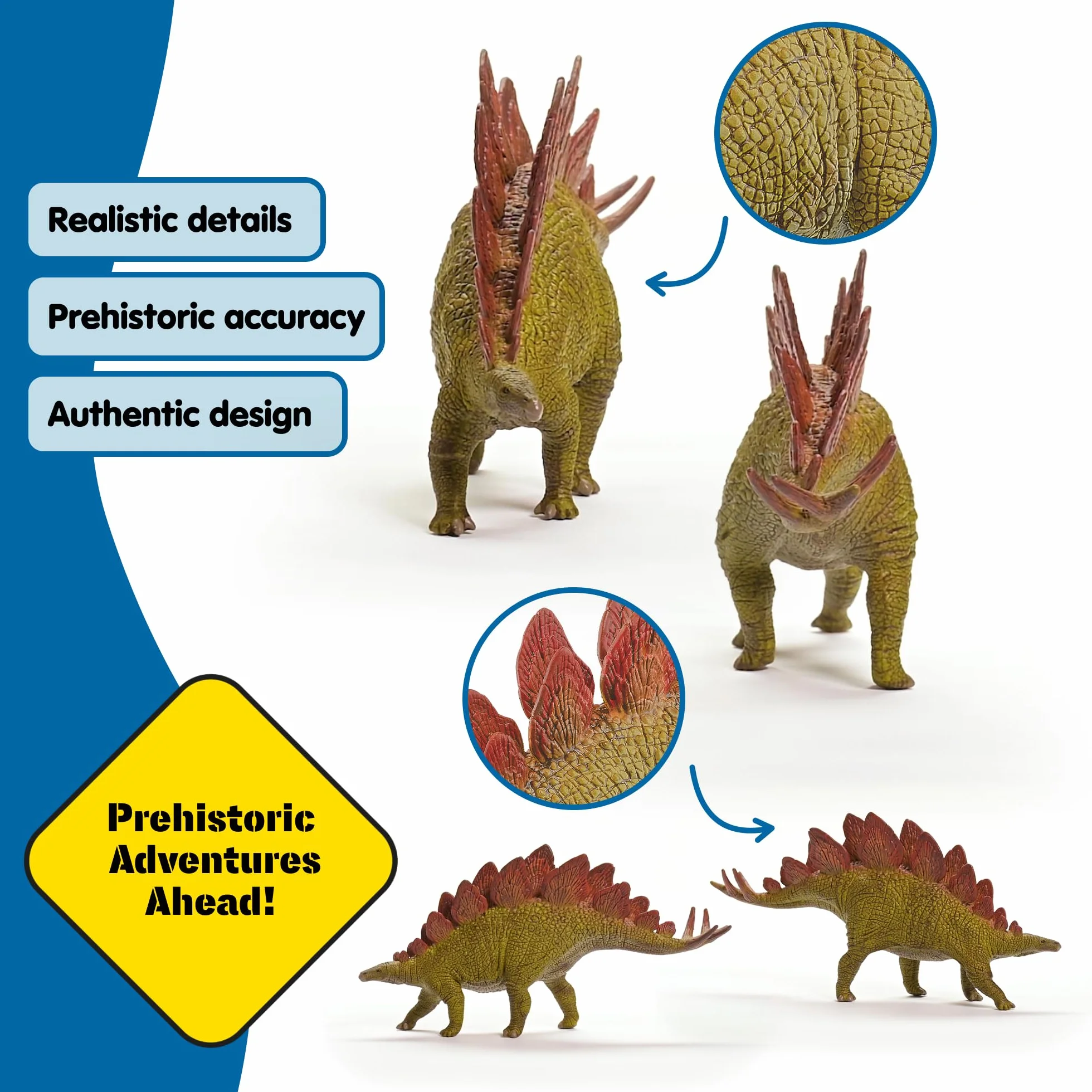 schleich DINOSAURS | Stegozaur 15040 | Szczegółowa figurka dinozaura | Dinozaur do kolekcjonowania | Prezent dla dziewczynek i chłopców | Od 3 lat | 5 × 20 × 10 cm