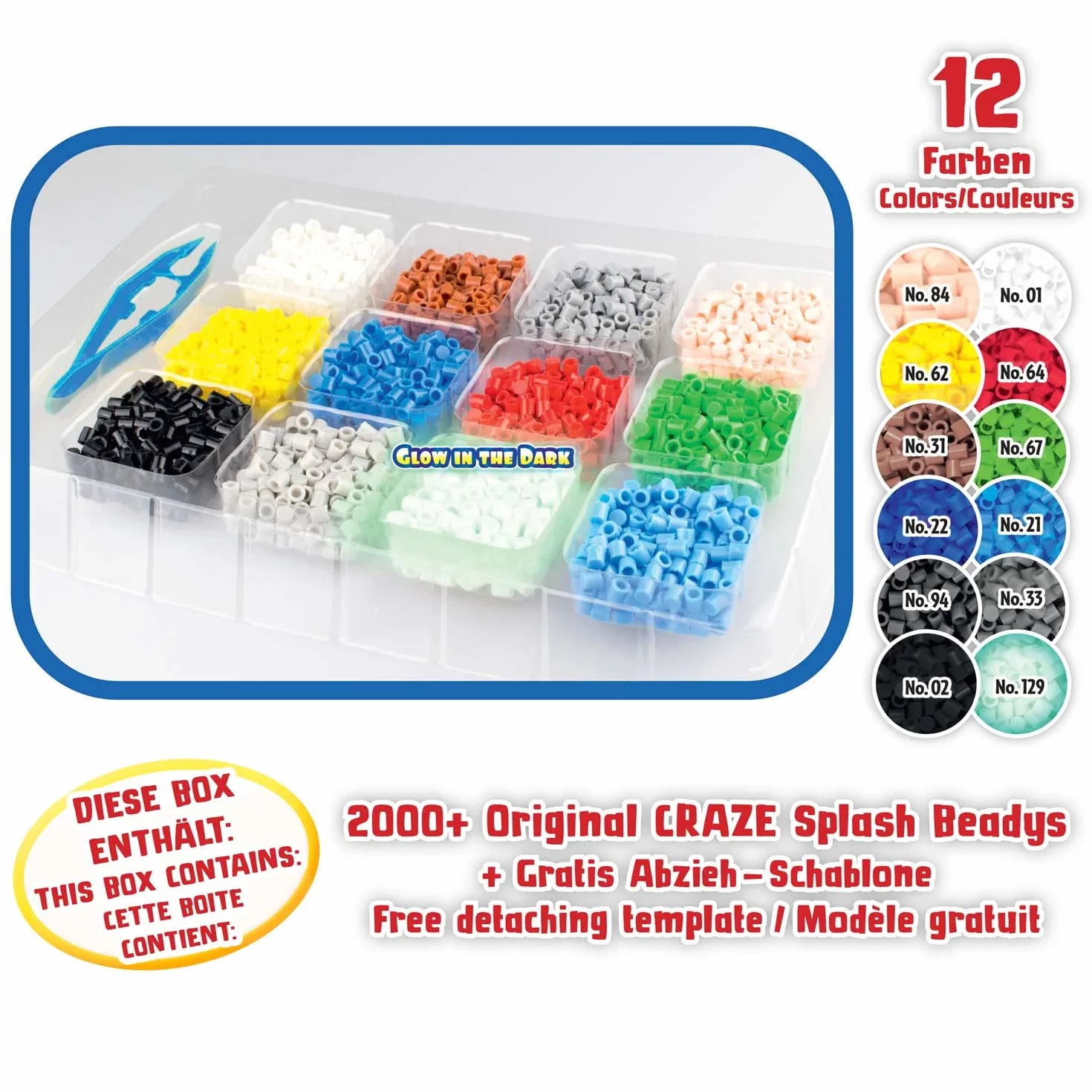Craze Splash BEADYS Koraliki do prasowania dla dzieci, nietoksyczne, zestaw do majsterkowania, dla dzieci, 10006