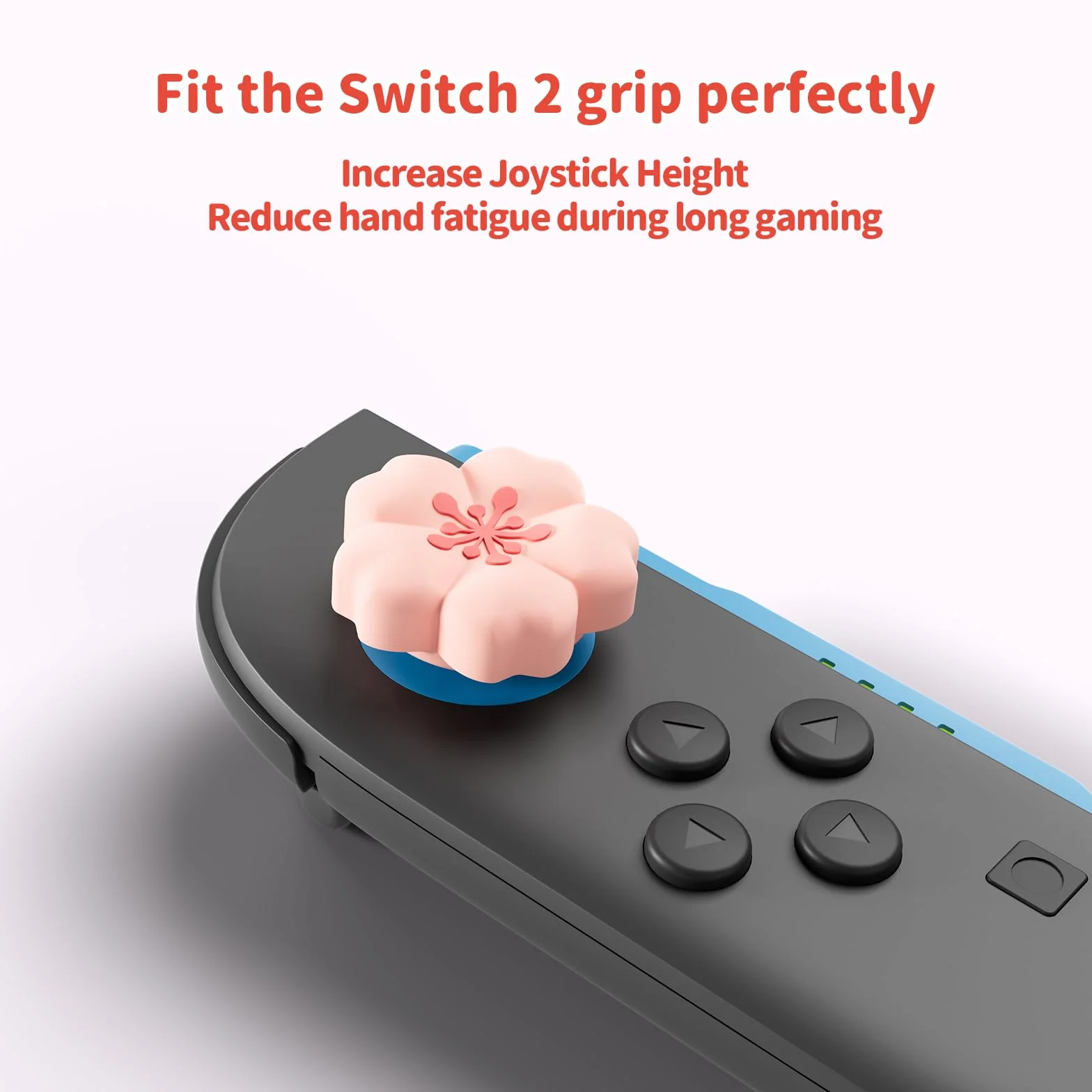 GeekShare Silikonowe nakładki na joystick do Switch 2, akcesoria ochronne do joysticka, antypoślizgowe, wygodne (4 sztuki) (kwiat wiśni)