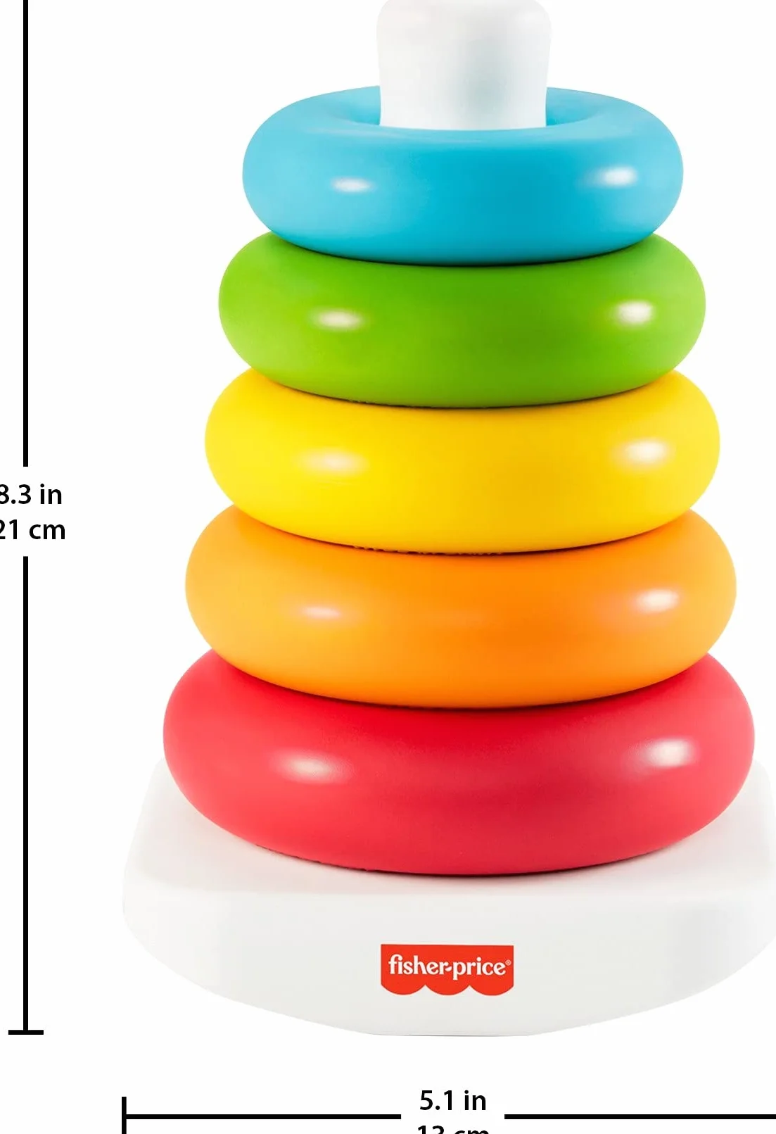 Fisher-Price Rock-A-Stack Zabawka Piramidka, Wielokolorowy, Od 6 Miesięcy