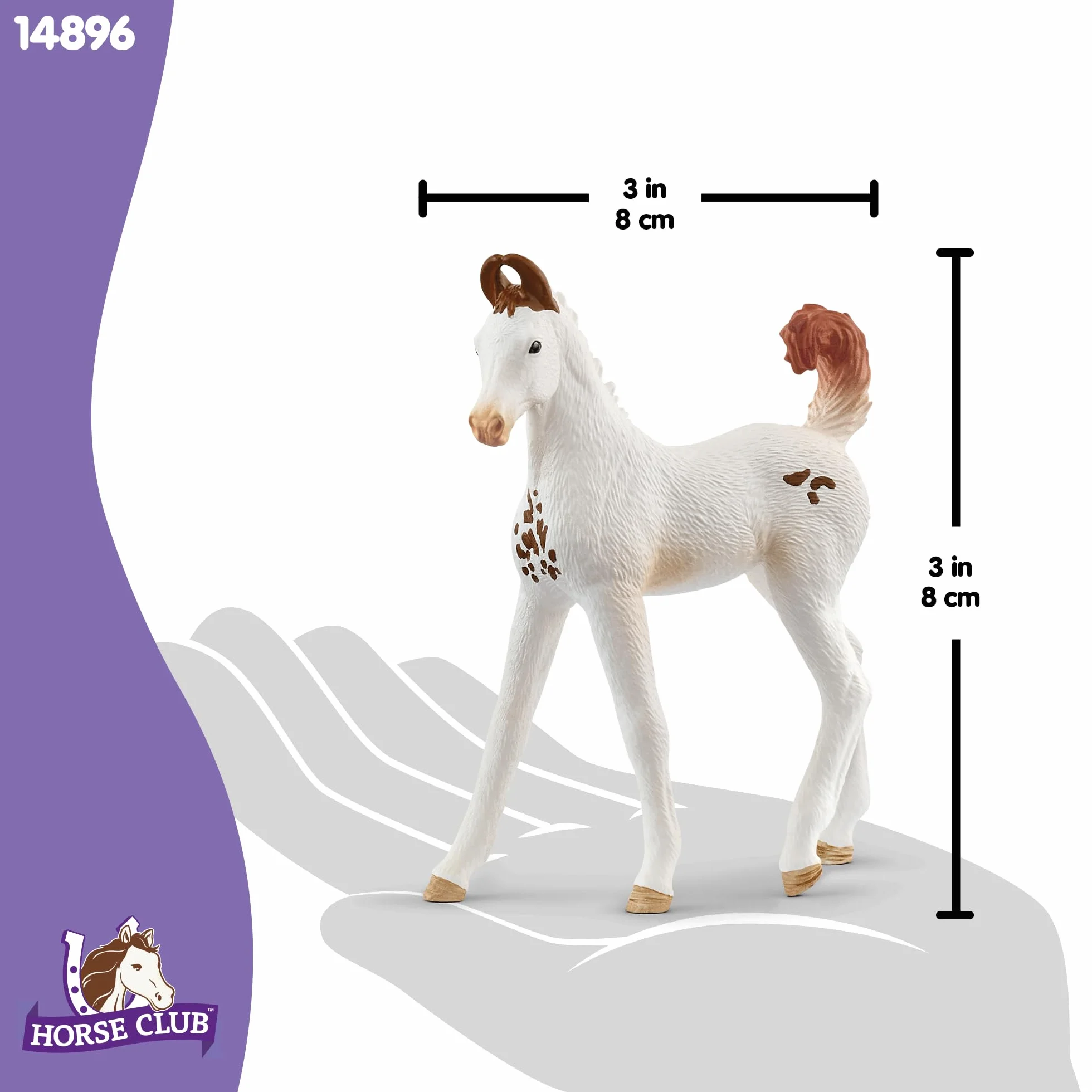 schleich HORSE CLUB | Źrebię Marwari 14896 | Szczegółowa figurka konia | Prezent dla dziewczynek i chłopców | Zabawka dla dzieci od 5 lat | 7 × 3 × 8 cm