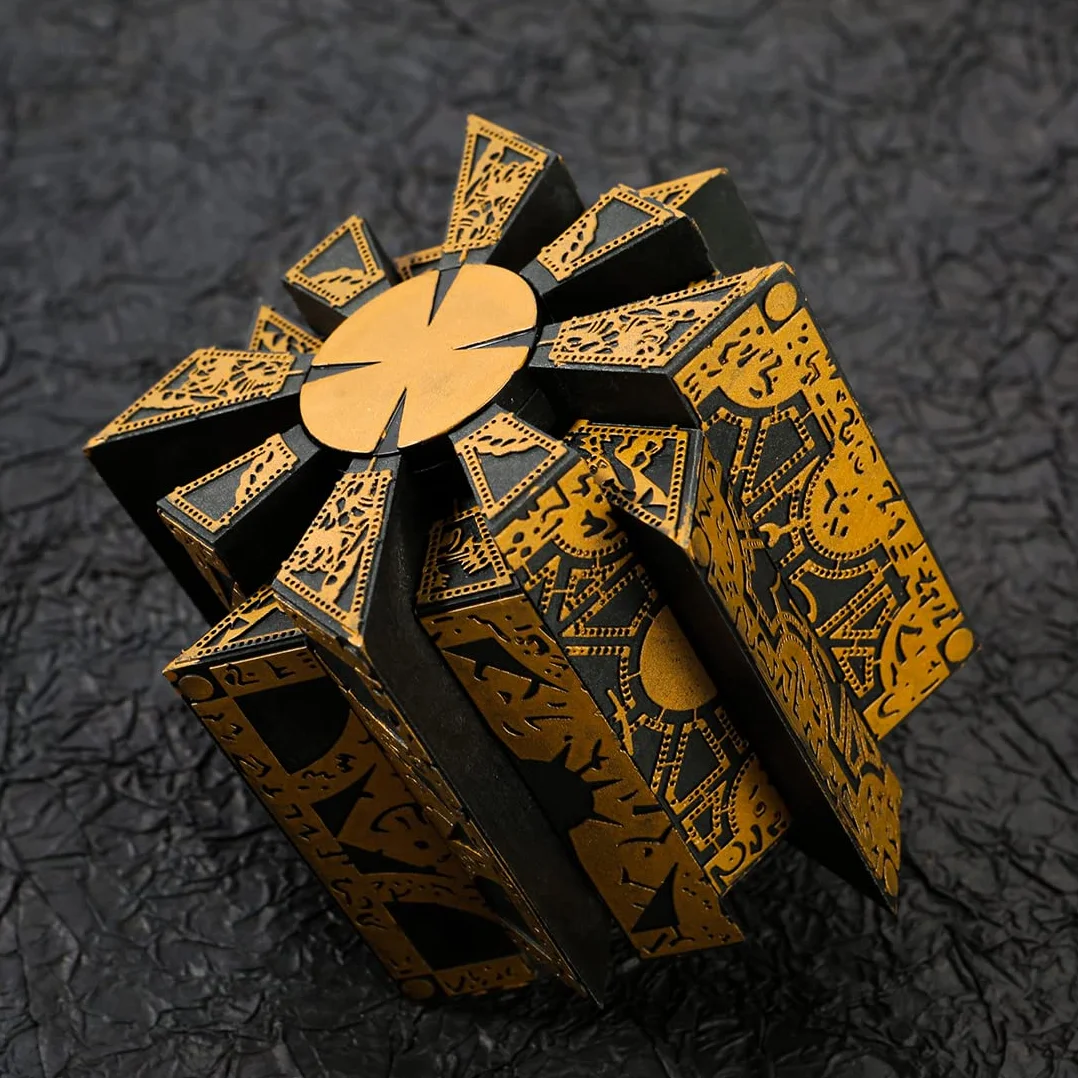 Hellraiser Puzzle Box, zdejmowane i obrotowe pudełko z puzzlami, odpowiednie dla dzieci i dorosłych, nowatorskie pudełko z przerażającą folią