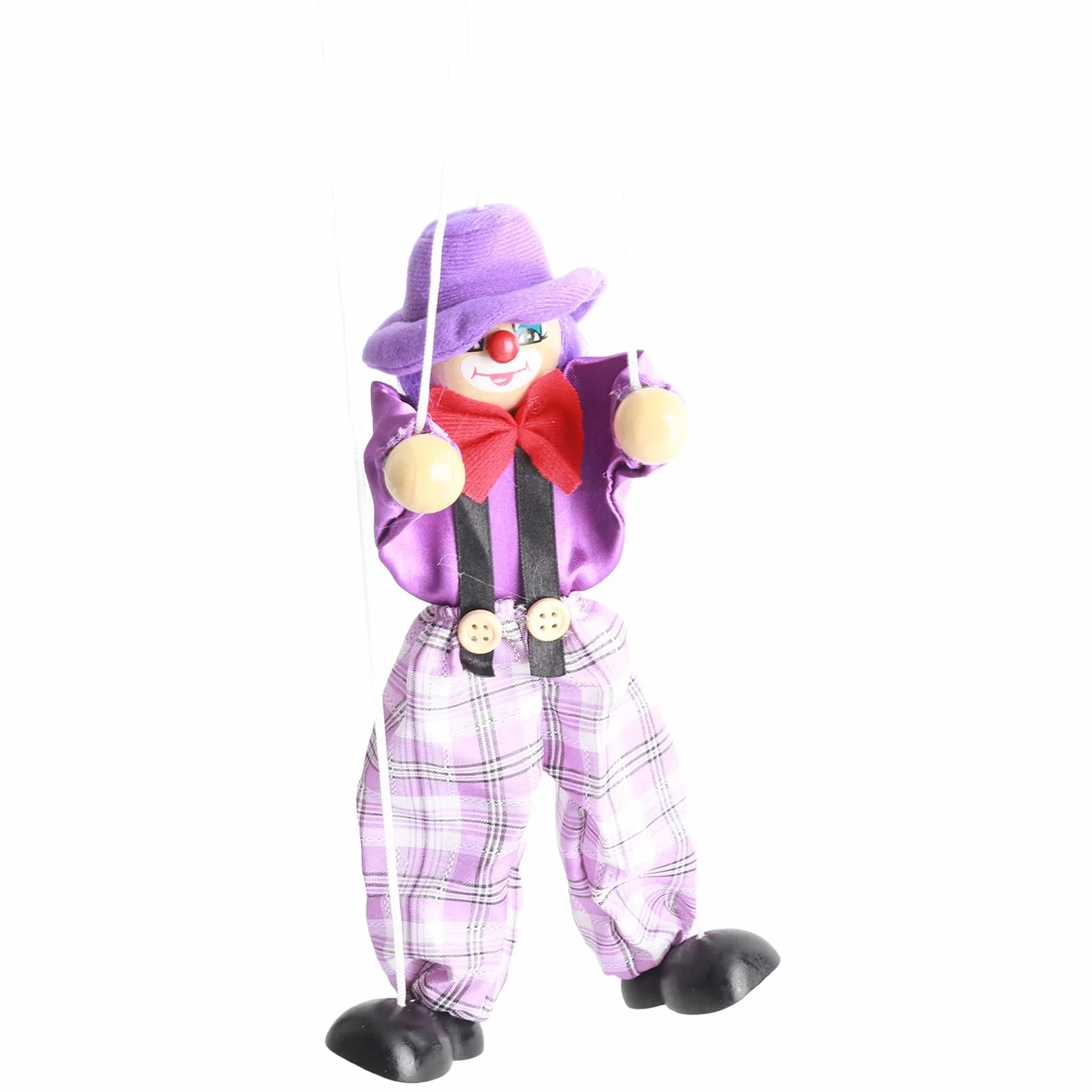 Drewniane Zabawki Rzemieślnicze Marionetki śmieszne Kolorowe Lalki ze Sznurkiem na Prezenty dla Dzieci, Zabawki Wczesnego Rozwoju (PURPLE)