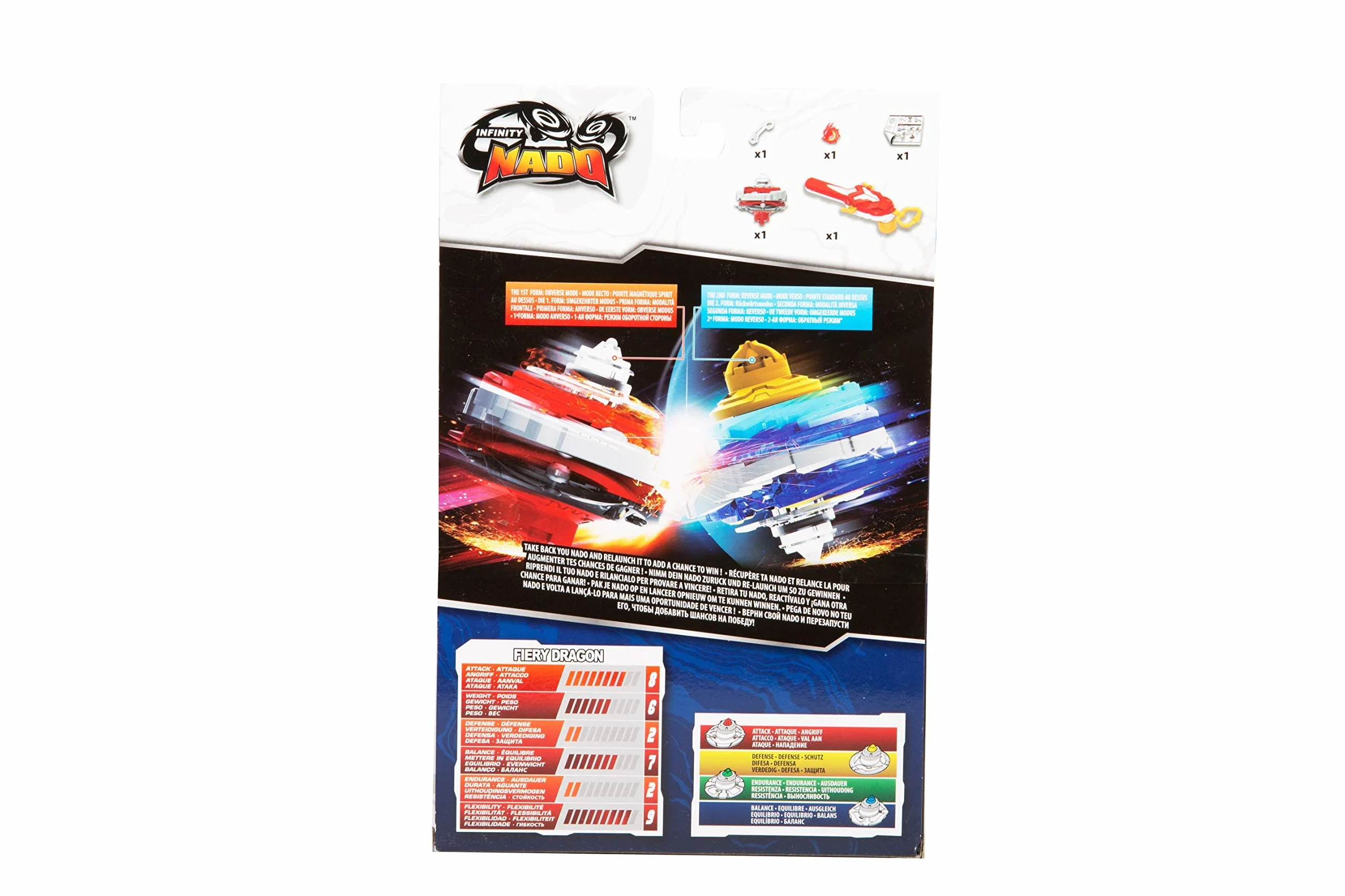 Infinity Nado Magnetyczna wyrzutnia Spinner Endless Battle, płonący smok - prezent dla dzieci 5+