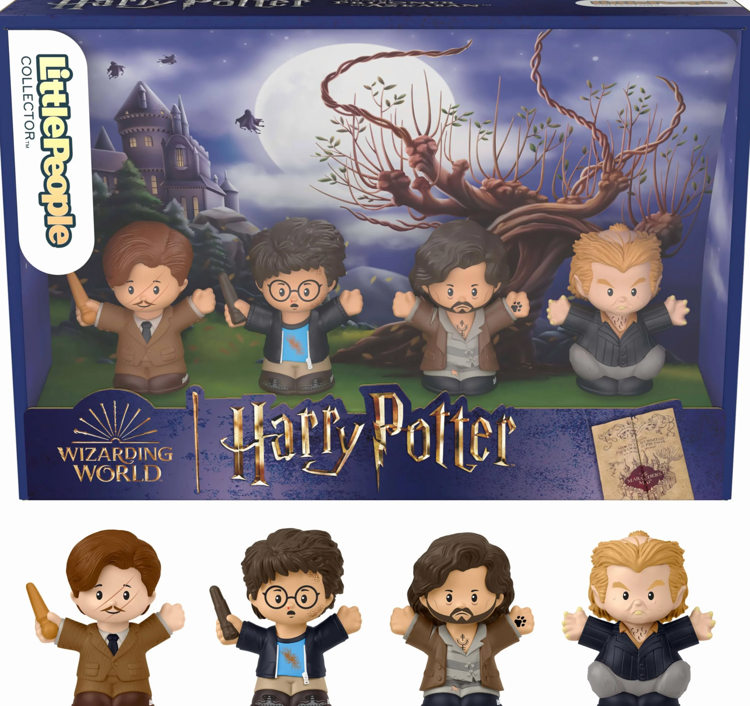 Little People Collector Harry Potter i Więzień Azkabanu 4-pak figurek Zestaw kolekcjonerski z filmu dla fanów i dorosłych, HVG47
