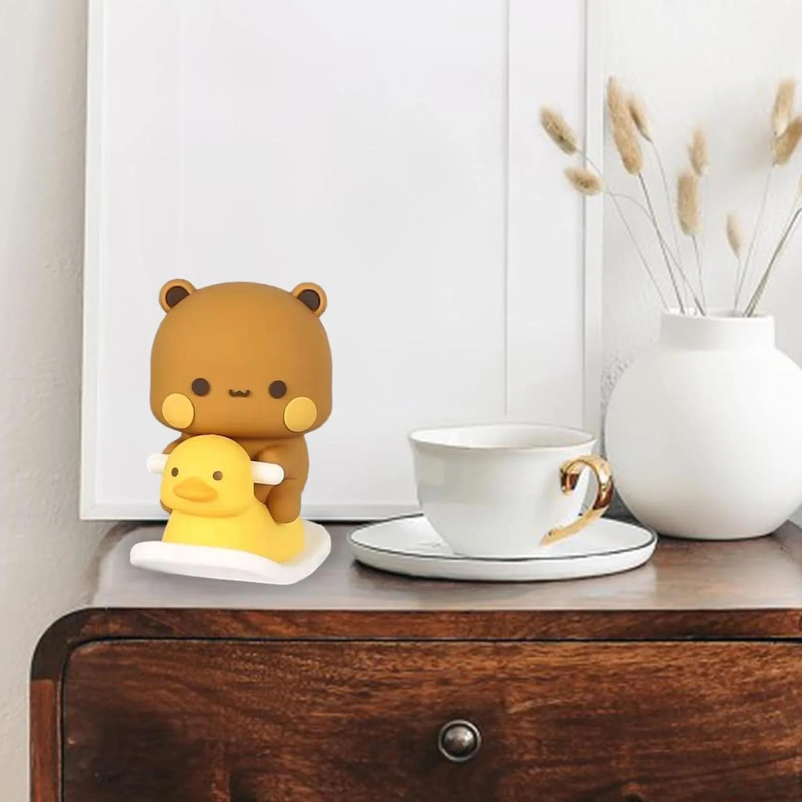 2 szt. Bubu Dudu Oscylacyjna Figurka, Śliczna Panda Dekoracja Deski rozdzielczej, Statua Niedźwiedzia Panda do samochodu, biura i domu