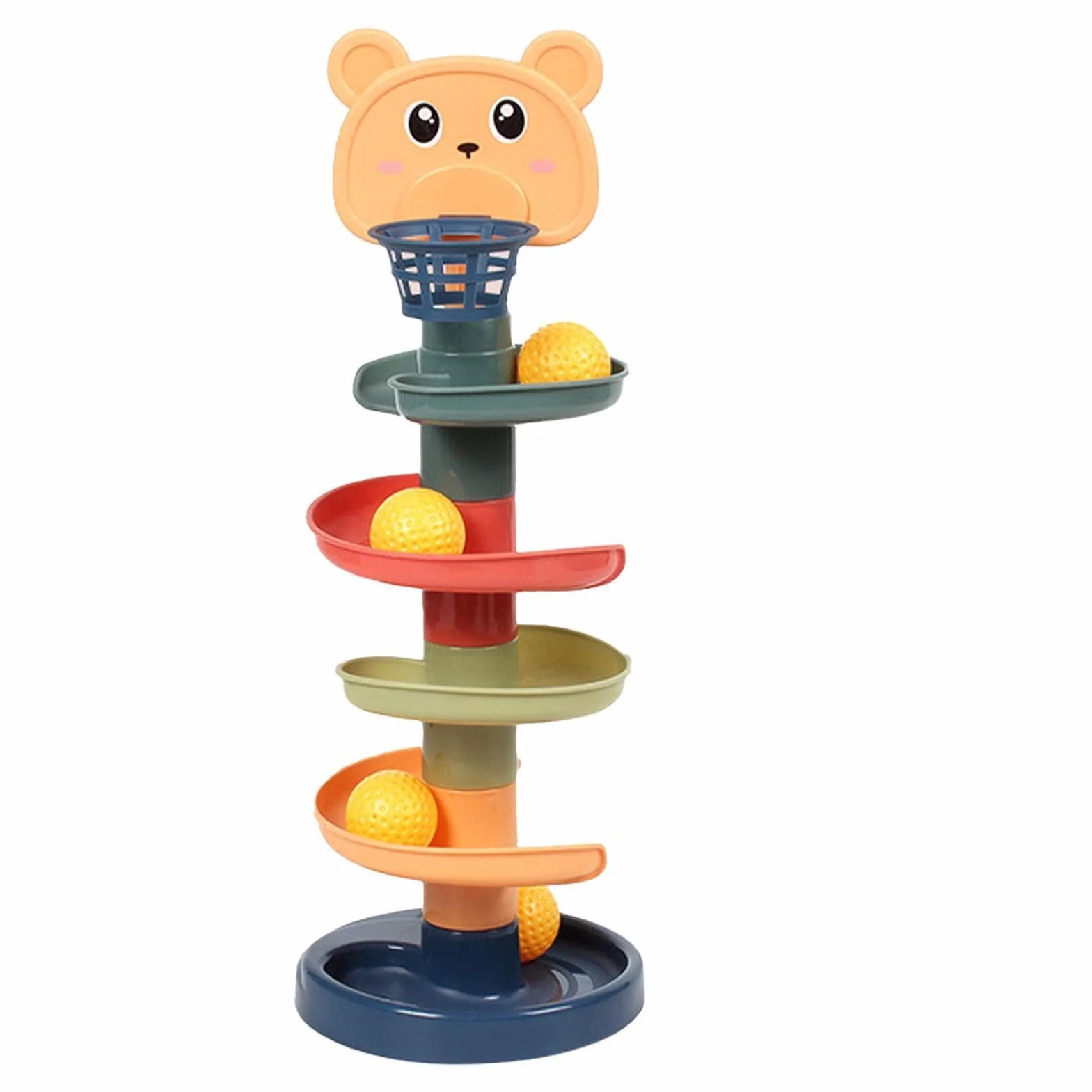 Sxhlseller Baby Ball Tower Interaktywna Kolorowa Zabawka Edukacyjna dla Małych Dzieci, Pielęgnująca koncentrację, Tworzywo Sztuczne