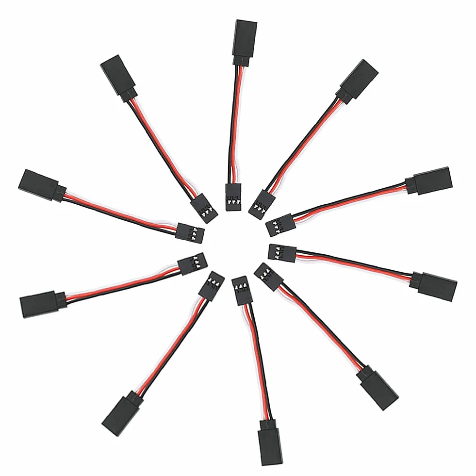 YIXISI 10 Sztuk 75mm Przedłużacz Serwa Przewód, Kable Serwo Typu JR, 3-Pinowy Przedłużacz 22AWG 60 Żył Przewód Męski na Żeński Futaba JR do Zdalnie Sterowanego Samolotu