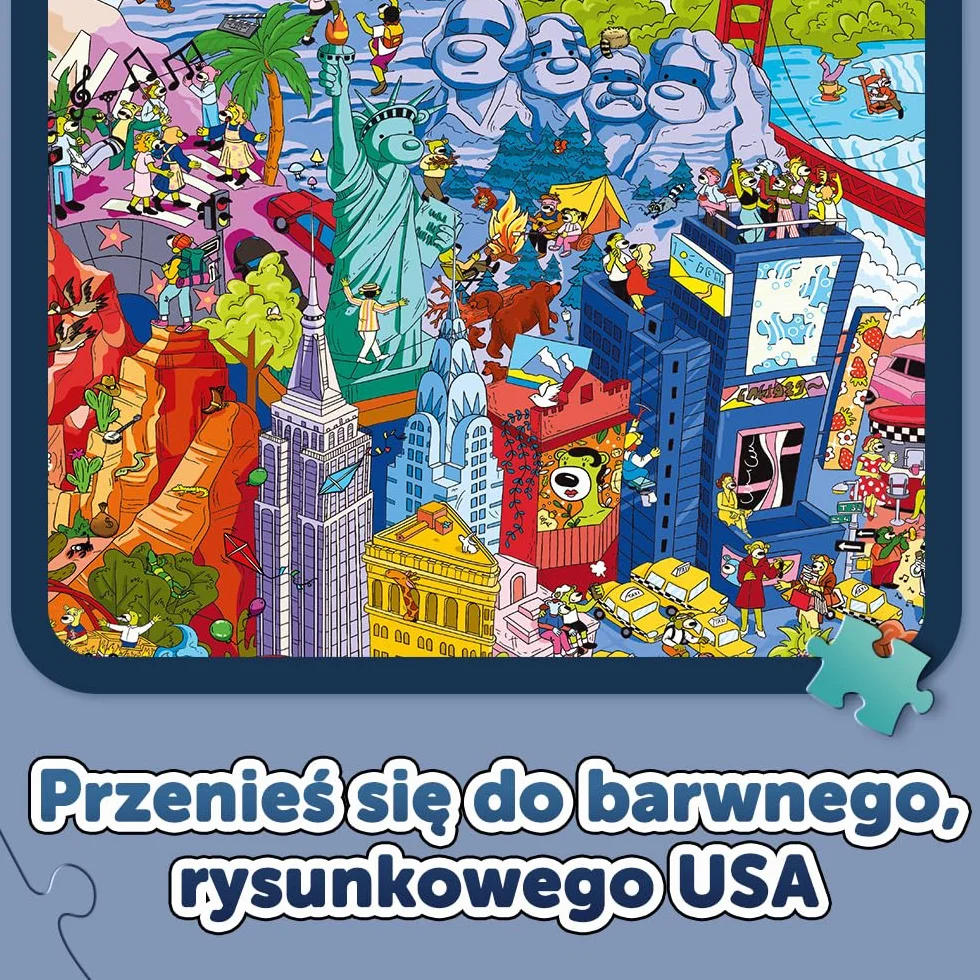 Trefl - Puzzle Spy Guy Lost Items: USA - 500 Elementów, Zostań Detektywem i Znajdź 20 Różnic, Zagubione Przedmioty, Kreatywna Rozrywka dla Dorosłych i Dzieci od 10 Lat