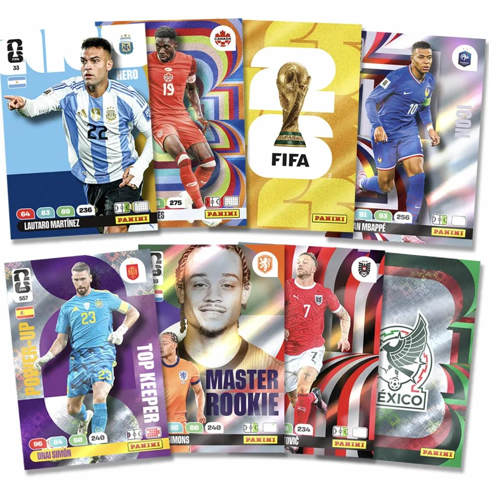 Panini Mistrzostwa Świata FIFA 2026 Trading Cards Game Blister 7 kieszeni + 4 karty z limitowanej edycji