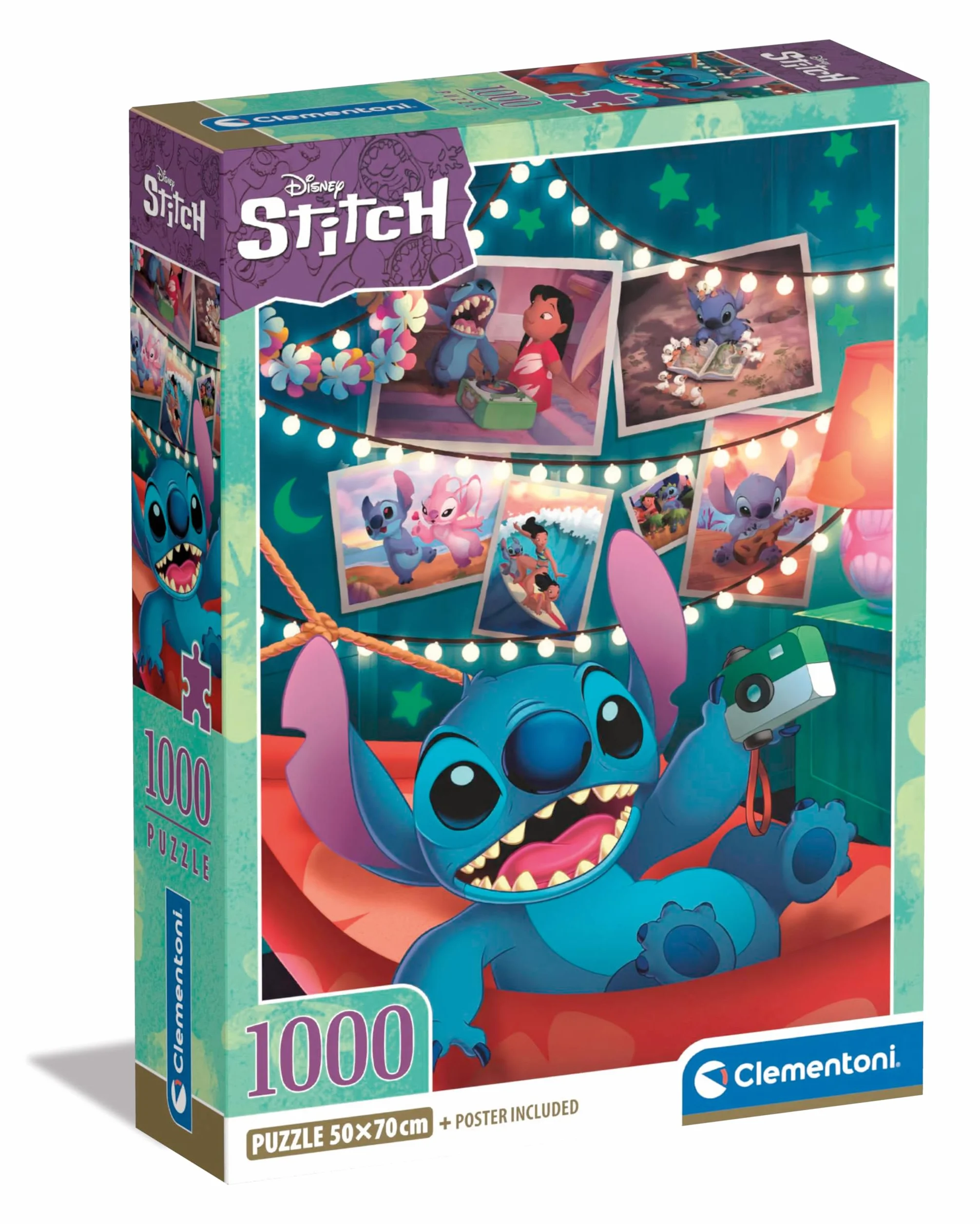 Clementoni Collection Puzzle Compact - Disney Stitch - Puzzle 1000 elementów od 14 lat, puzzle dla dorosłych z ukrytym obiektem, gra zręcznościowa dla całej rodziny, 39793